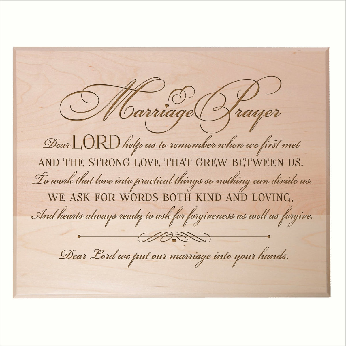 A Marriage Prayer Engraved 12x15 Plaque - Fancy Script - LifeSong Milestones