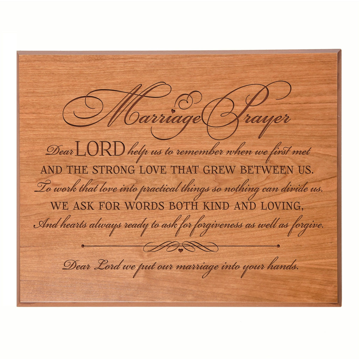 A Marriage Prayer Engraved 12x15 Plaque - Fancy Script - LifeSong Milestones