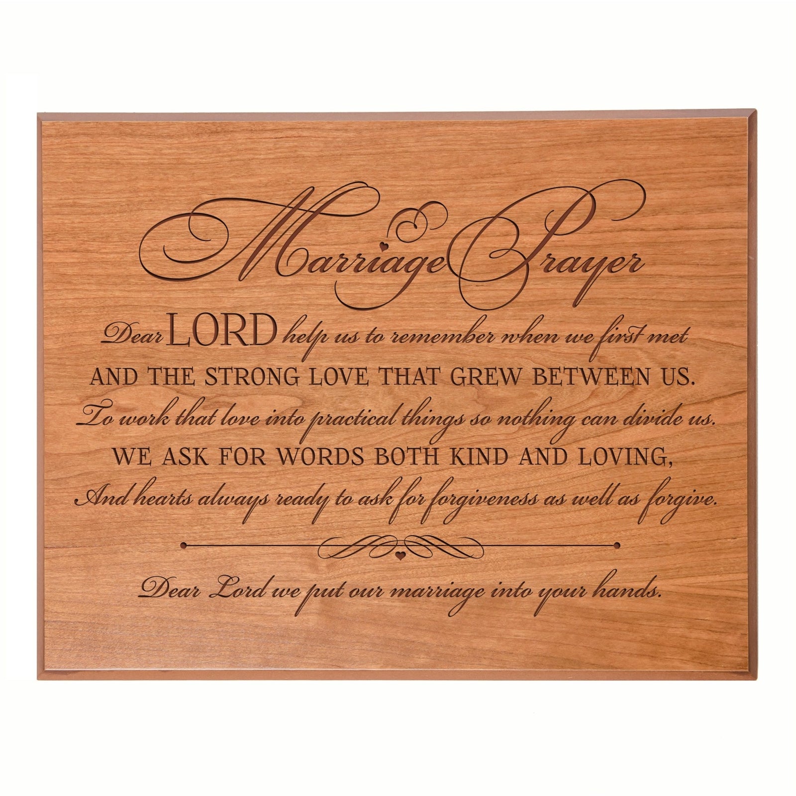 A Marriage Prayer Engraved 12x15 Plaque - Fancy Script - LifeSong Milestones