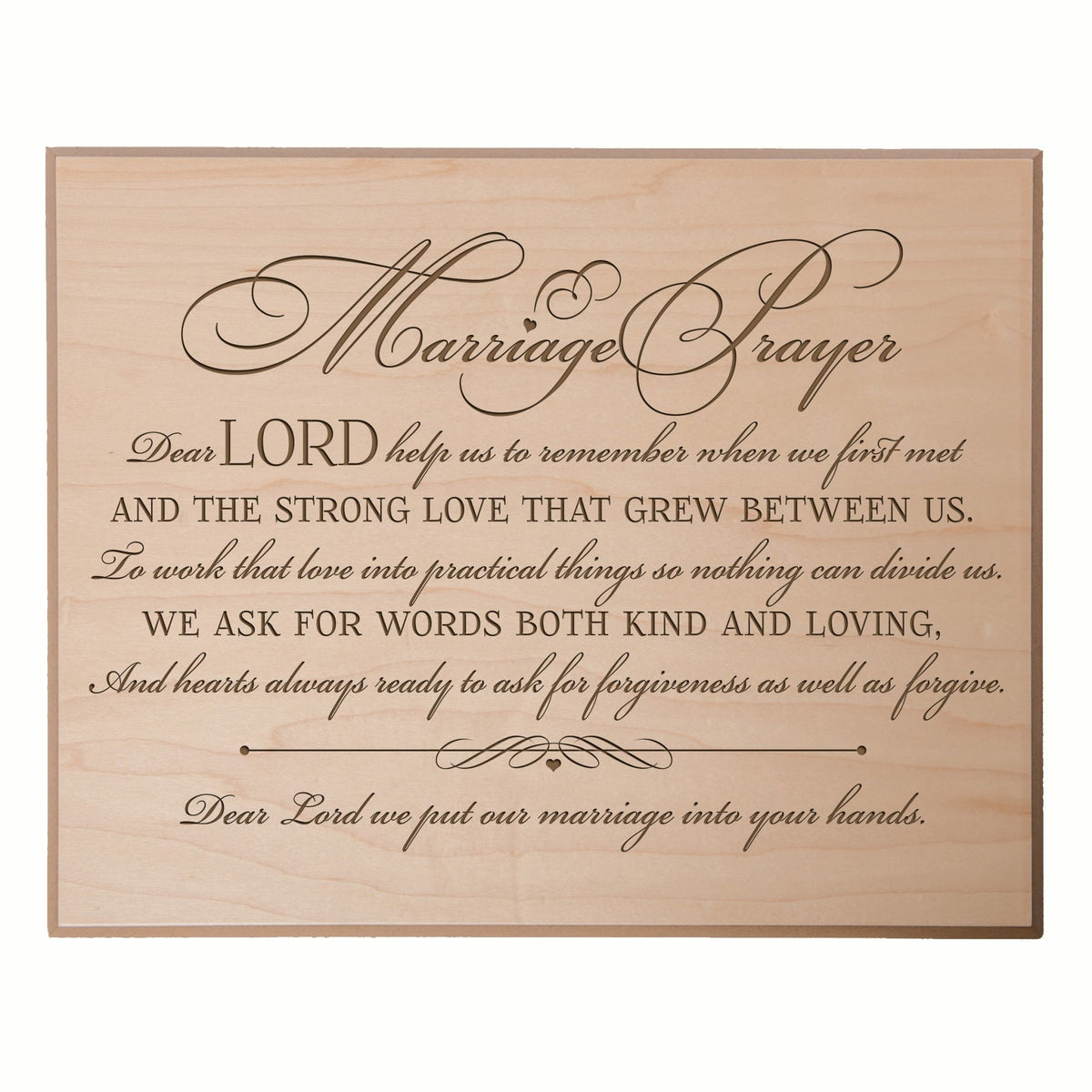 A Marriage Prayer Engraved 12x15 Plaque - Fancy Script - LifeSong Milestones