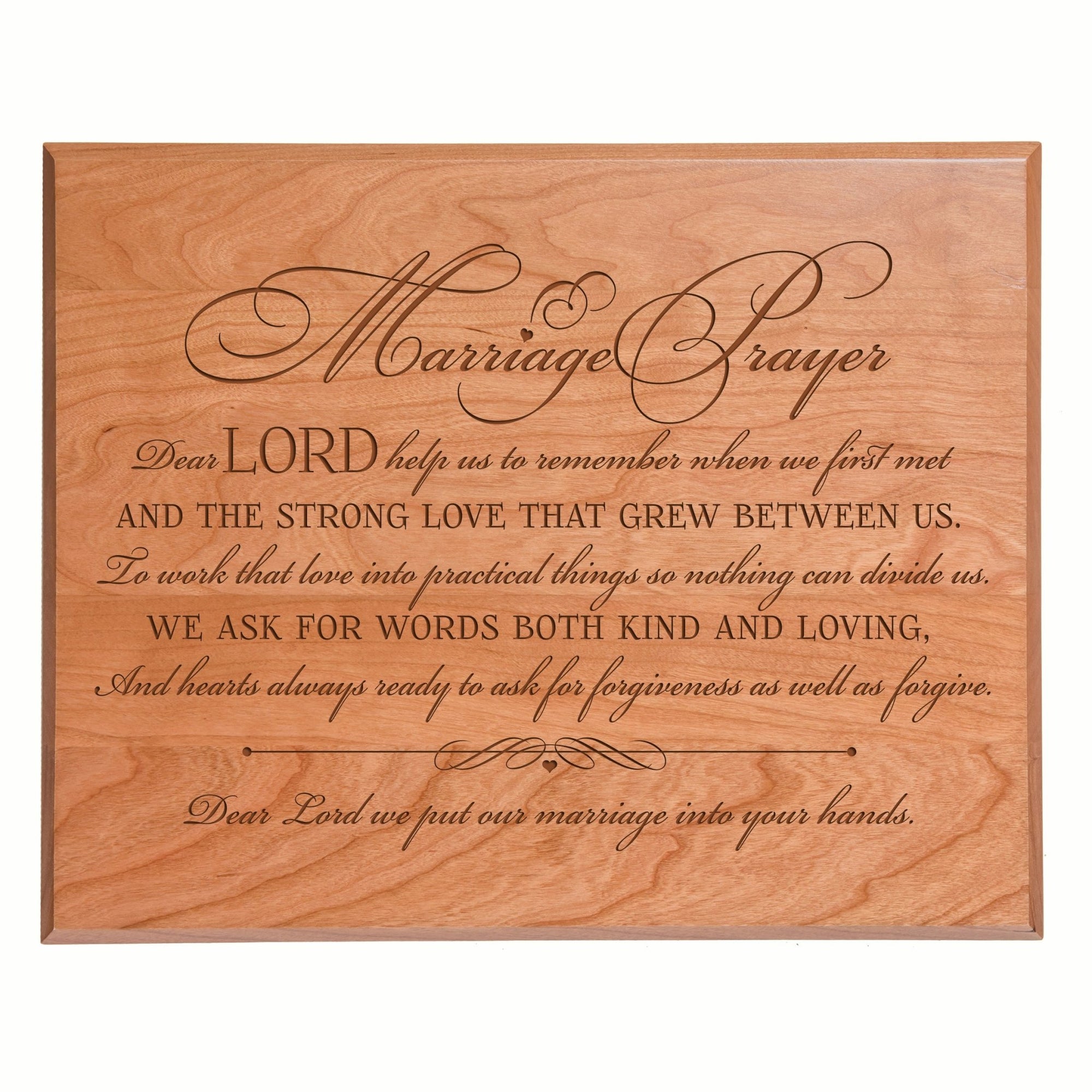 A Marriage Prayer Engraved 12x15 Plaque - Fancy Script - LifeSong Milestones