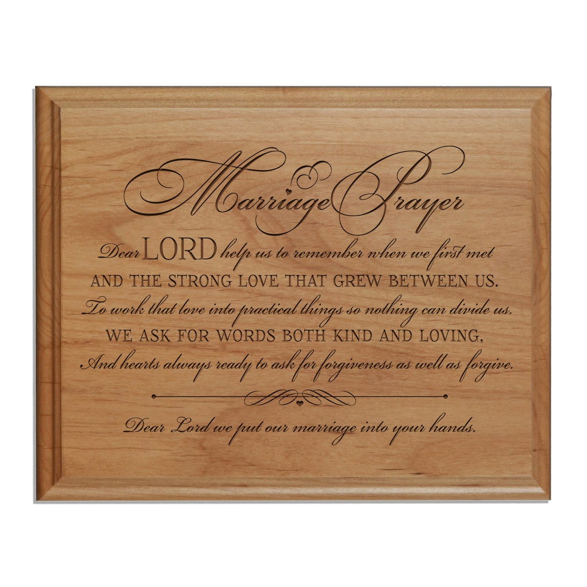 A Marriage Prayer Engraved 8x10 Plaque - Fancy Script - LifeSong Milestones