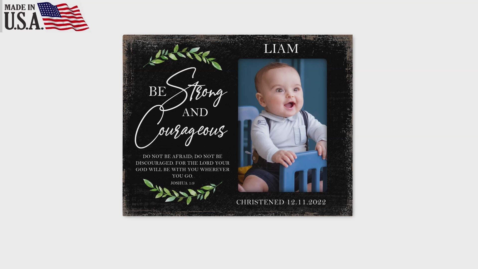 Personalized Christening Photo Frame - Be Strong