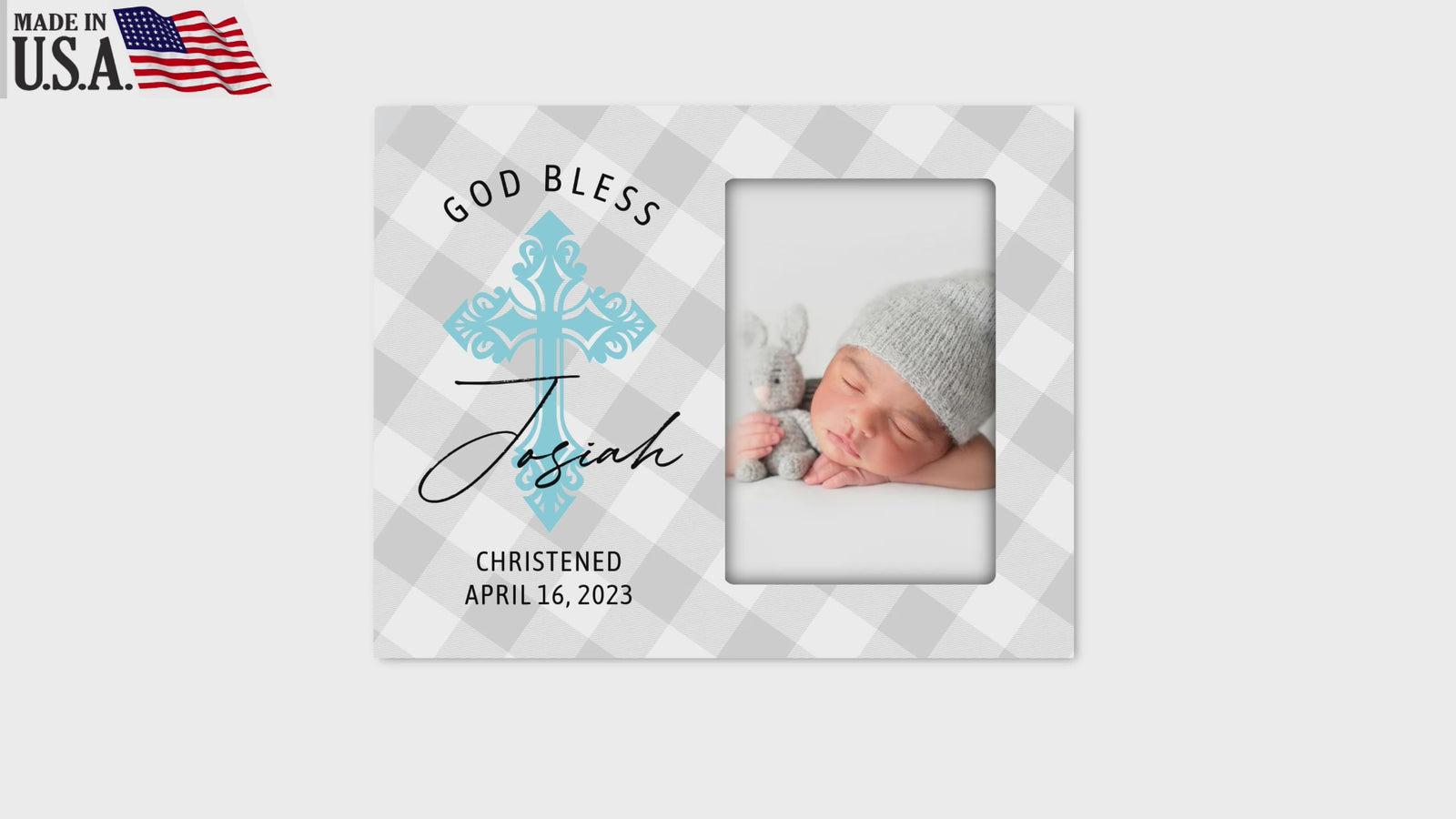 Personalized Wooden Christening Picture Frame