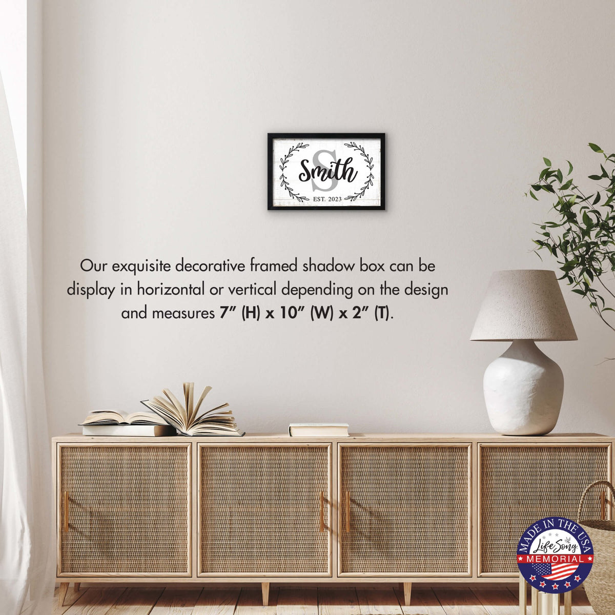 Customized Home Décor Framed Shadow Box With Family Name - Smith