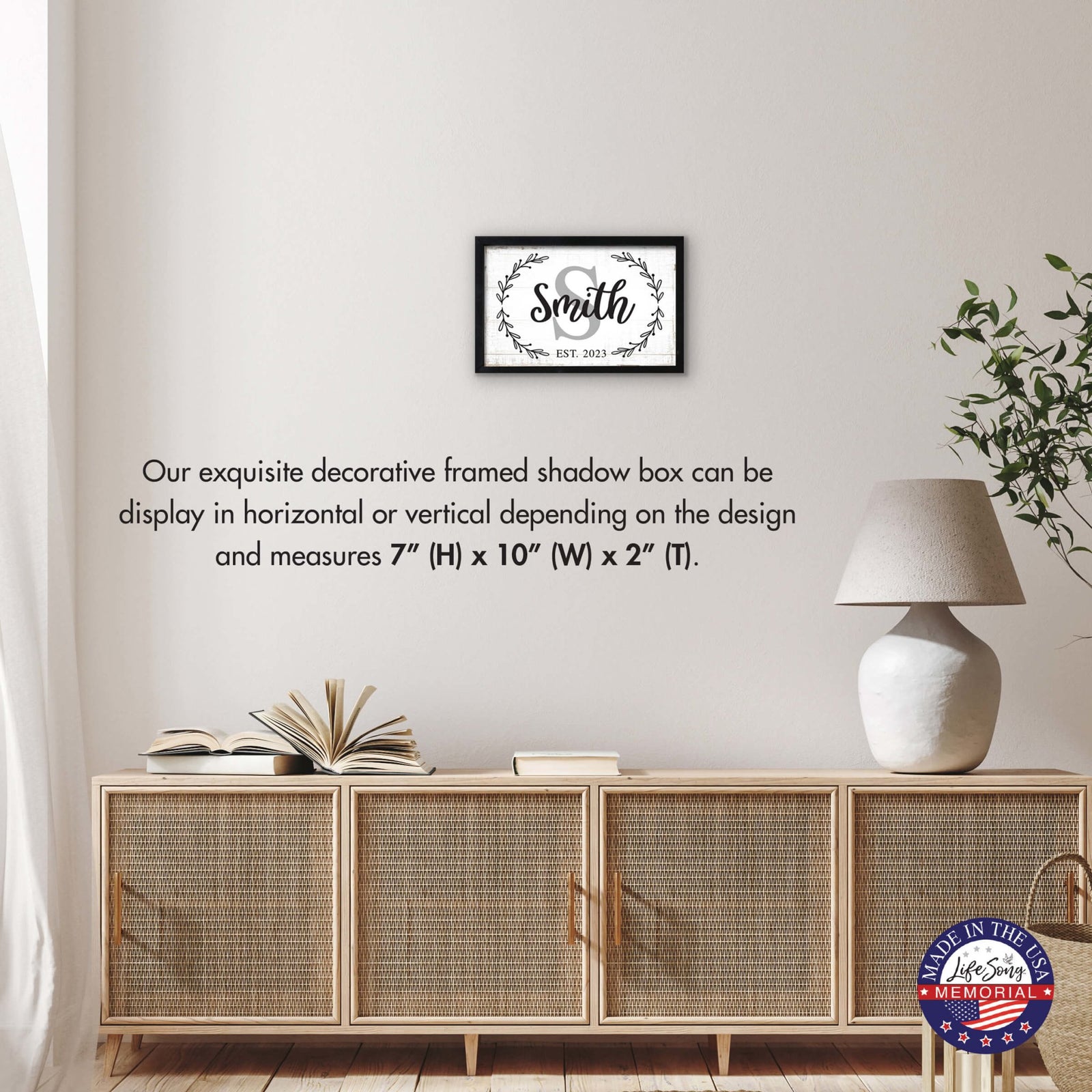 Customized Home Décor Framed Shadow Box With Family Name - Smith