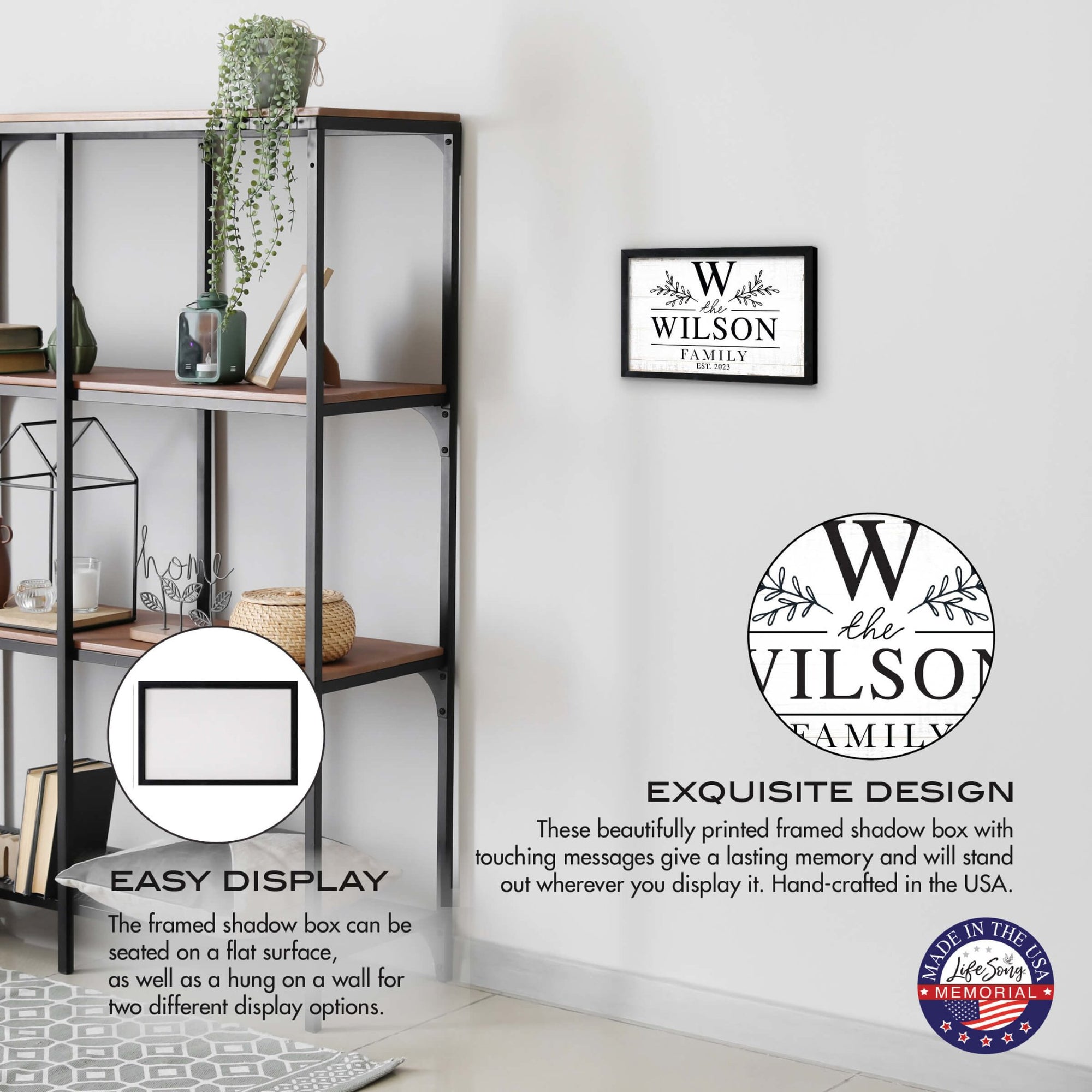 Add a Personal Touch to Your Family Home Décor with LifeSong Milestones Custom Framed Shadow Box - Wilson Family - LifeSong Milestones