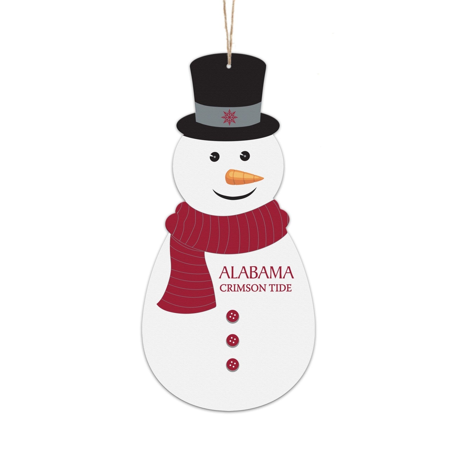 Alabama Crimson Tide Snowman Christmas Tree Ornament - LifeSong Milestones