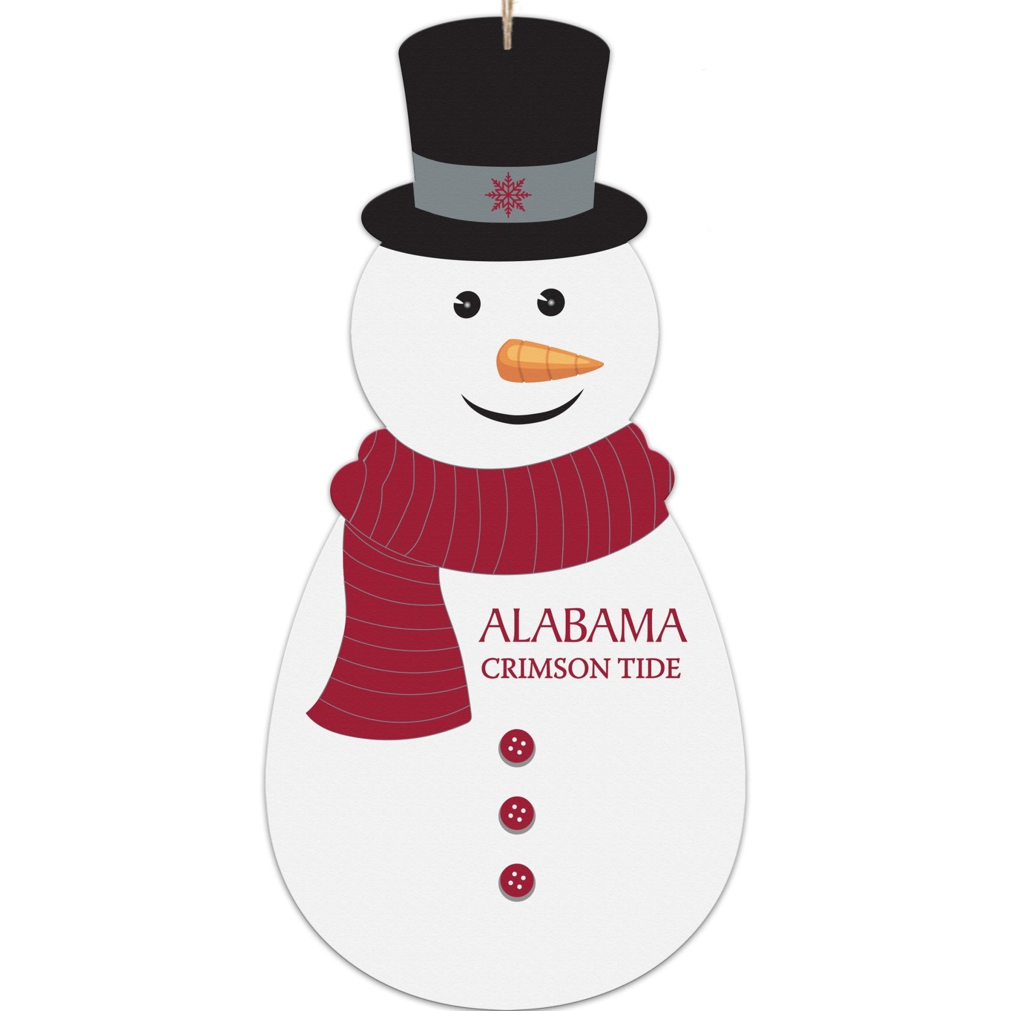 Alabama Crimson Tide Snowman Christmas Tree Ornament - LifeSong Milestones