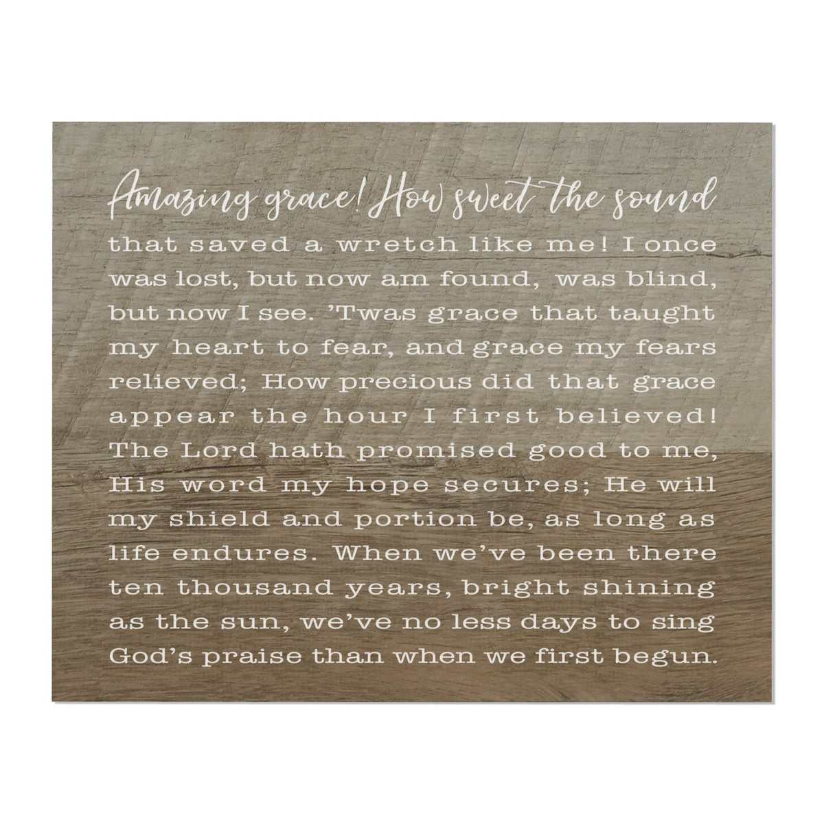 Amazing Grace Music Lyrics Wall Art - 8x10 Decorative Plaque - LifeSong Milestones