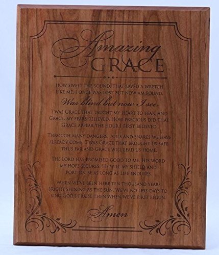 Amazing Grace solid wood wall plaque wedding gift Idea for couple - LifeSong Milestones