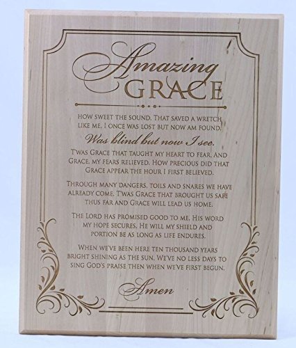Amazing Grace solid wood wall plaque wedding gift Idea for couple - LifeSong Milestones