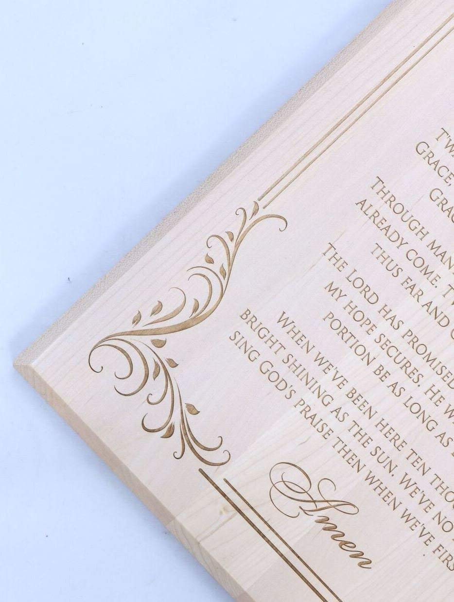 Amazing Grace solid wood wall plaque wedding gift Idea for couple - LifeSong Milestones
