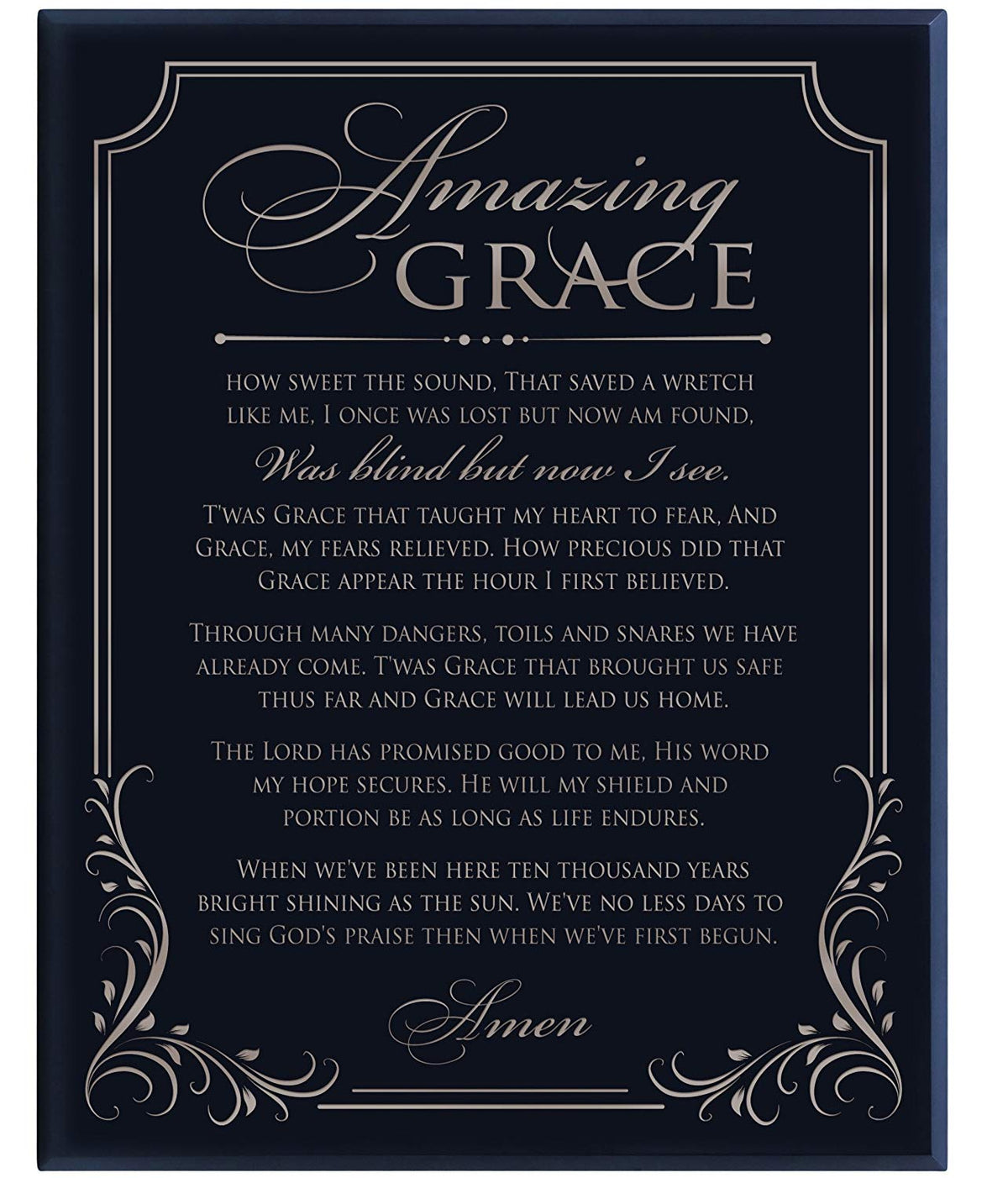 Amazing Grace solid wood wall plaque wedding gift Idea for couple - LifeSong Milestones