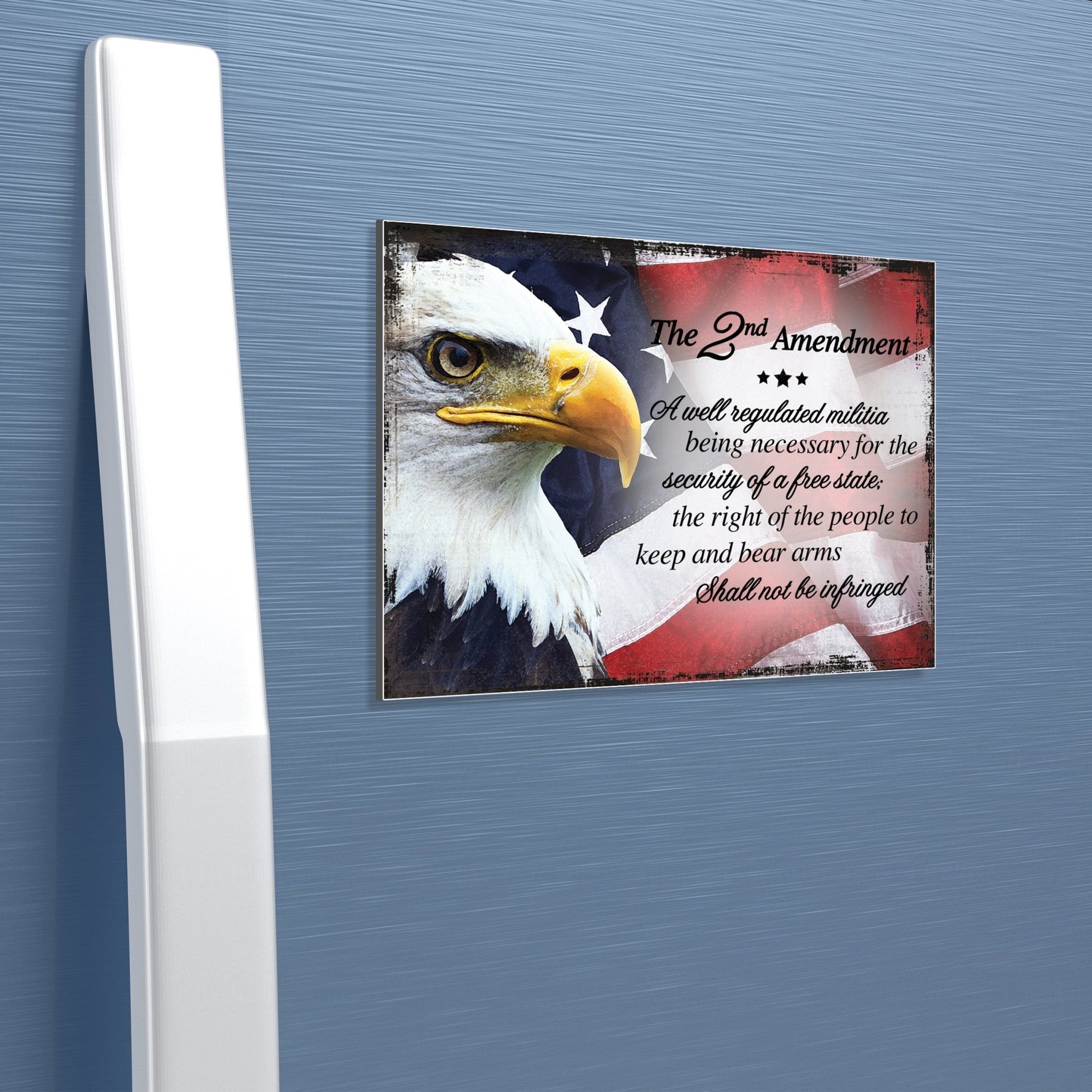 American Flag Veterans Day Patriotic Refrigerator Magnet Vintage Décor Gift Ideas - Eagle The 2nd Amendment - LifeSong Milestones