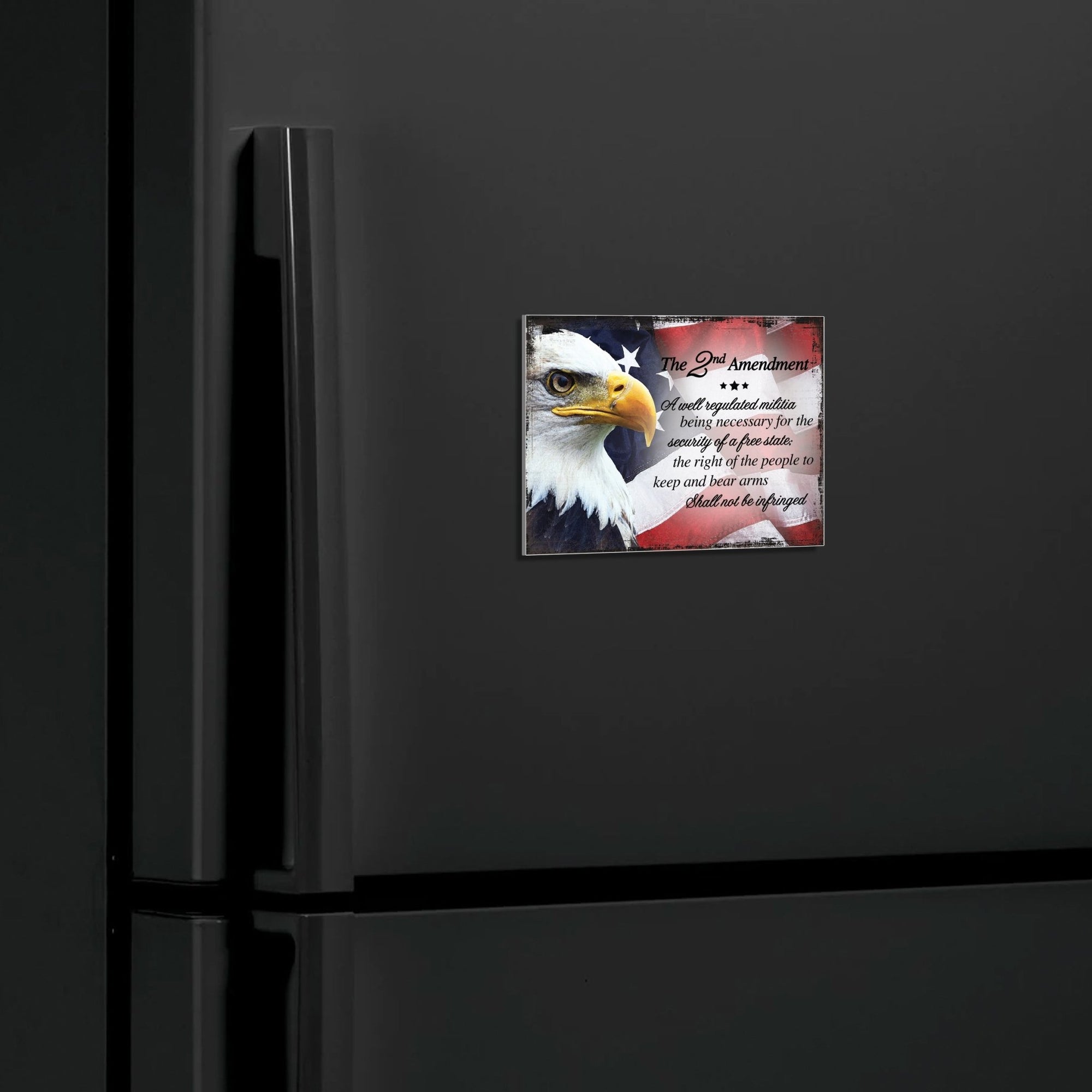American Flag Veterans Day Patriotic Refrigerator Magnet Vintage Décor Gift Ideas - Eagle The 2nd Amendment - LifeSong Milestones