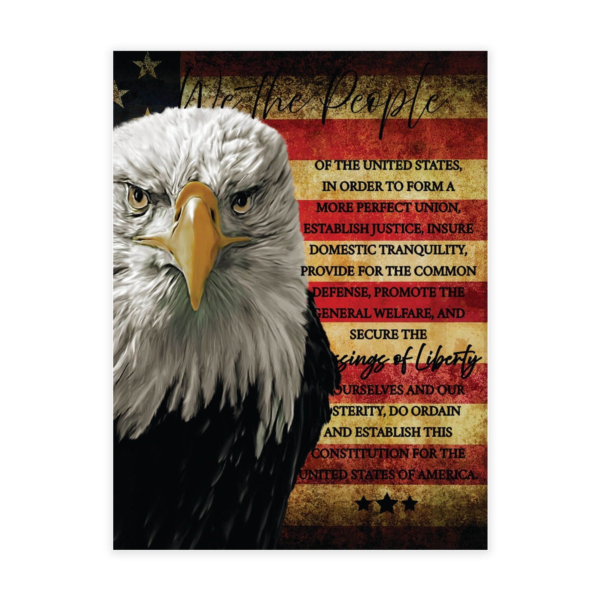 American Flag Veterans Day Patriotic Refrigerator Magnet Vintage Décor Gift Ideas - Eagle We The People - LifeSong Milestones