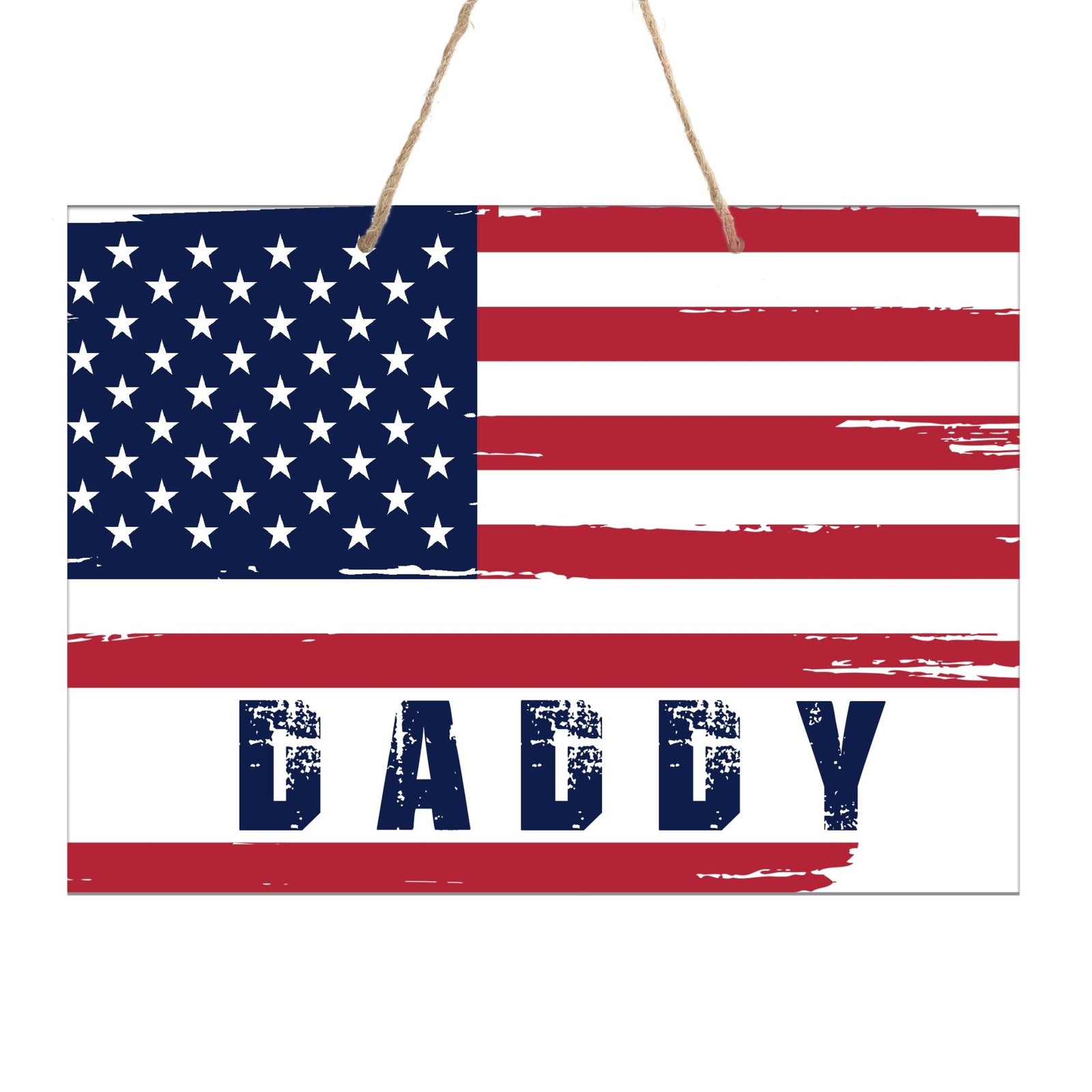 American Flag Veterans Day Patriotic Wall Hanging Rope Signs Vintage Décor Gift Ideas - Flag Daddy - LifeSong Milestones