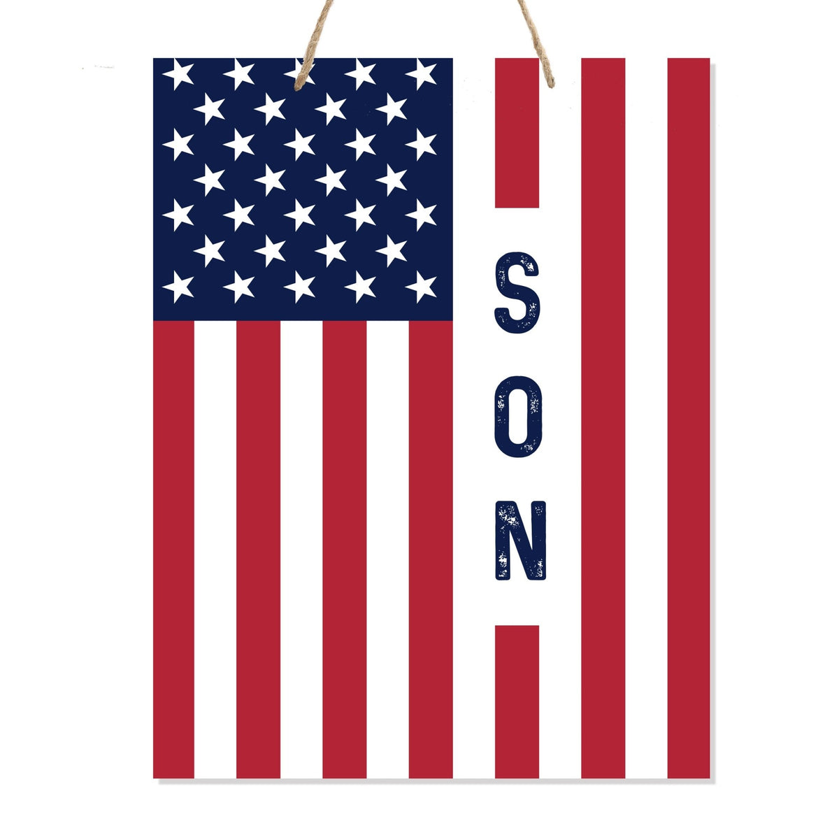 American Flag Veterans Day Patriotic Wall Hanging Rope Signs Vintage Décor Gift Ideas - Flag Son 2 - LifeSong Milestones