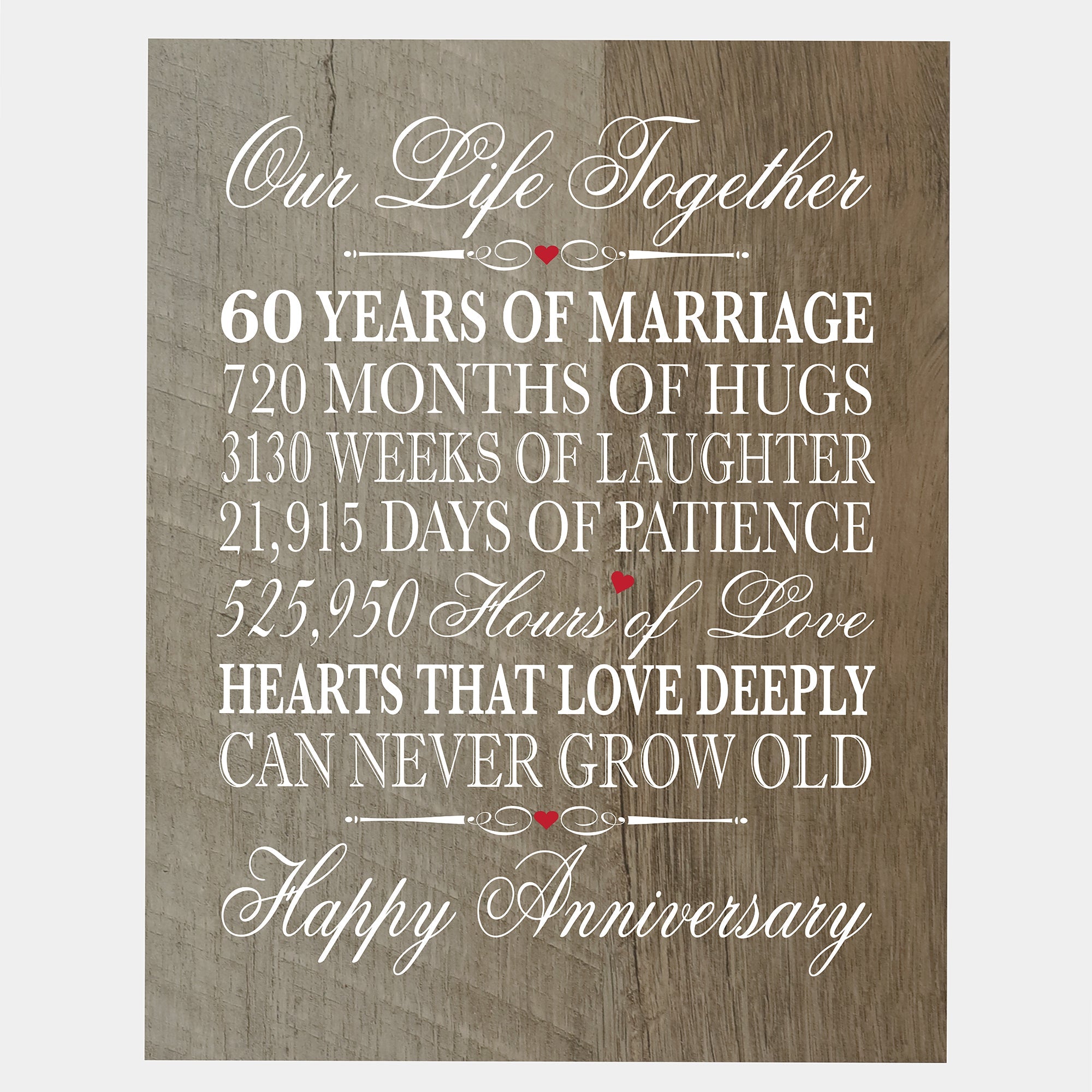 Anniversary Barnwood Wall Plaque - Our Life Together - LifeSong Milestones