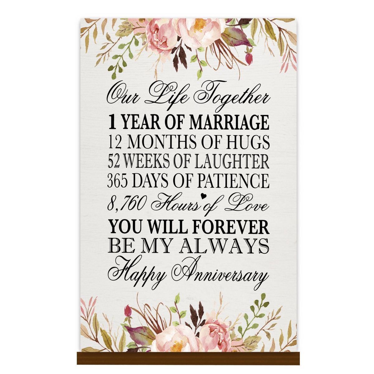 LifeSong Milestones 1st Anniversary Wall Plaque for Couples