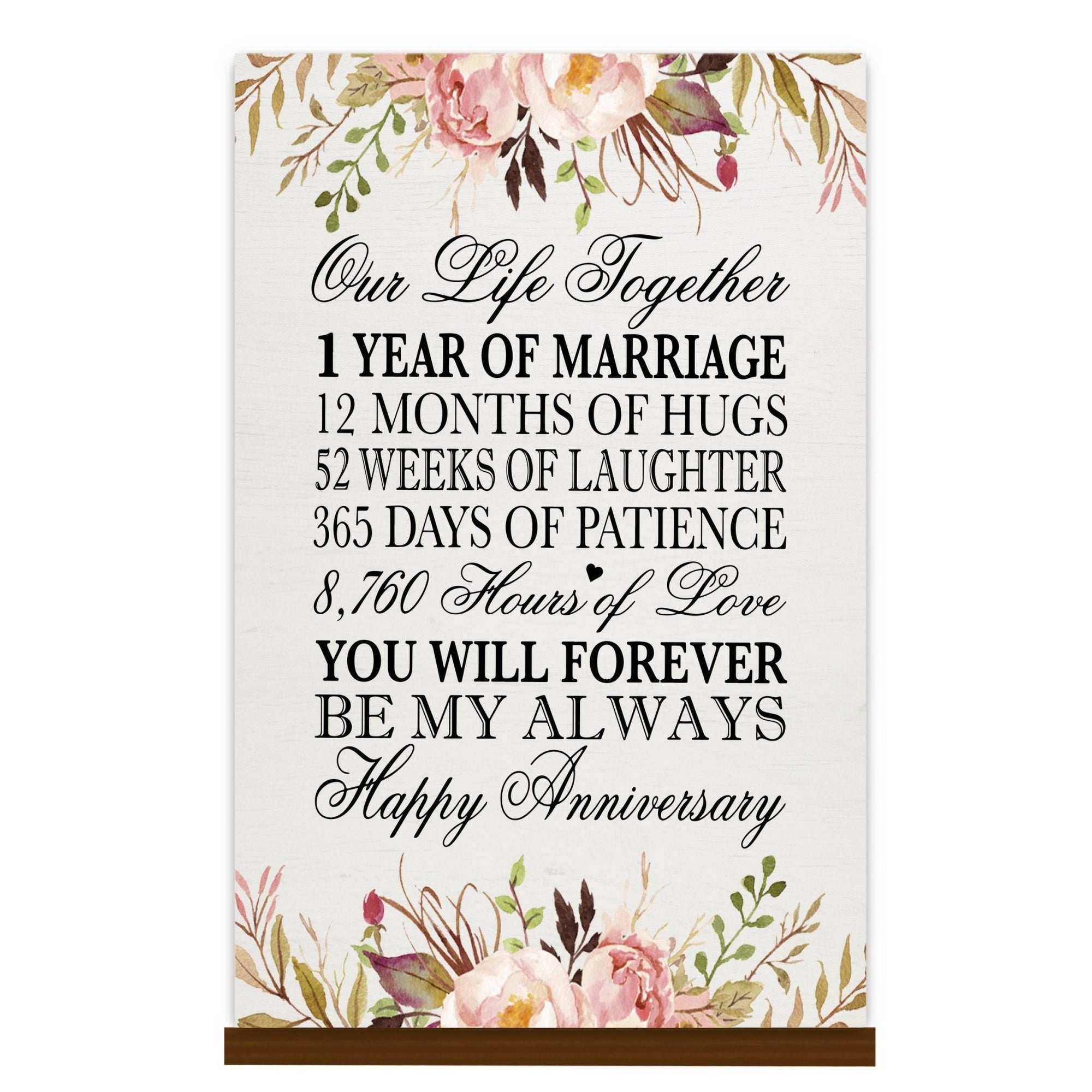 LifeSong Milestones 1st Anniversary Wall Plaque for Couples