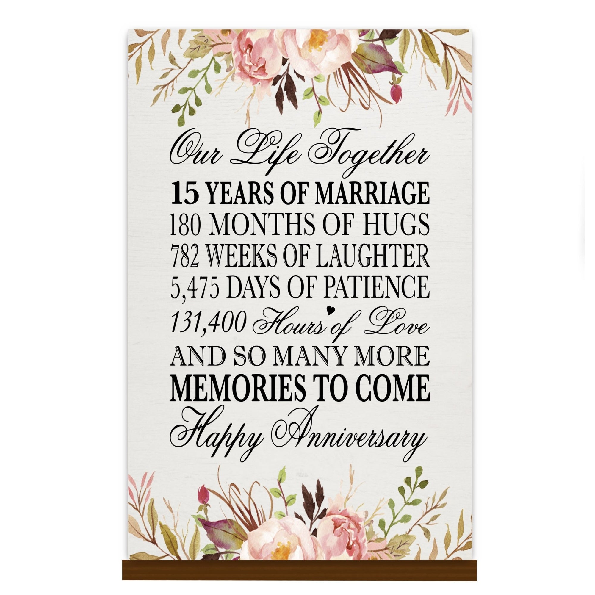 LifeSong Milestones 15th Anniversary Wall Plaque for Couples