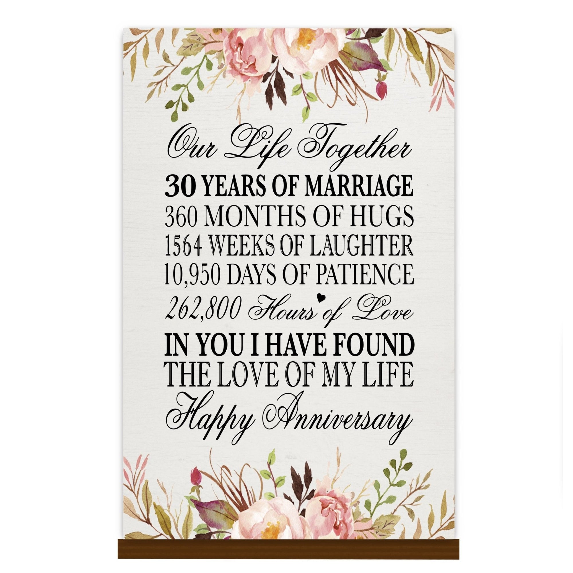 LifeSong Milestones 30th Anniversary Wall Plaque for Couples