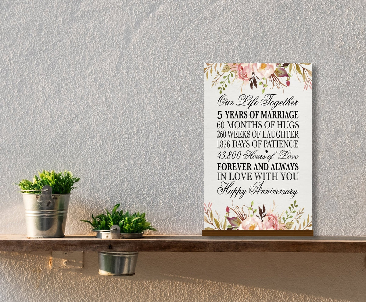 LifeSong Milestones 5th Anniversary Wall Plaque for Couples