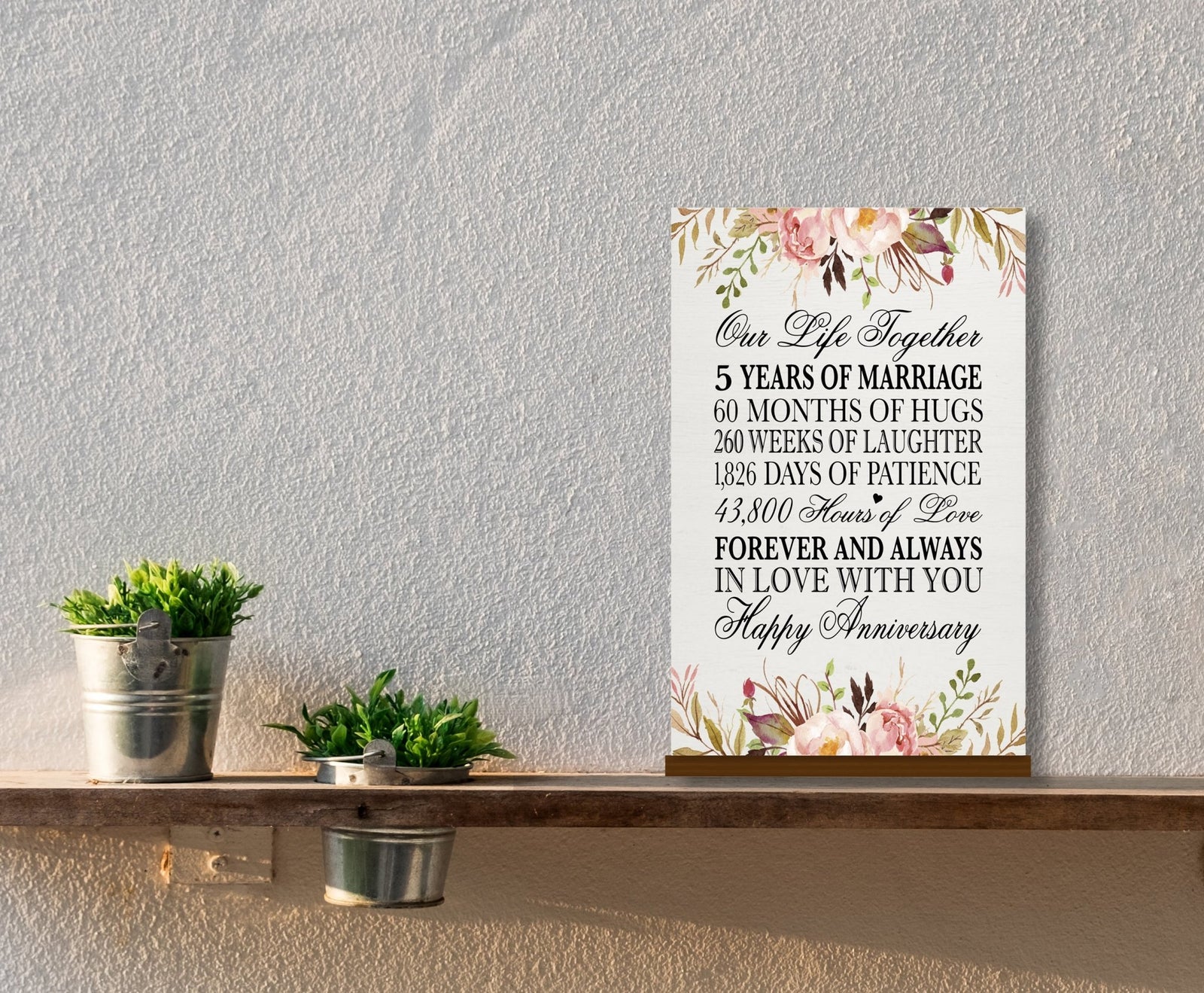 LifeSong Milestones 5th Anniversary Wall Plaque for Couples