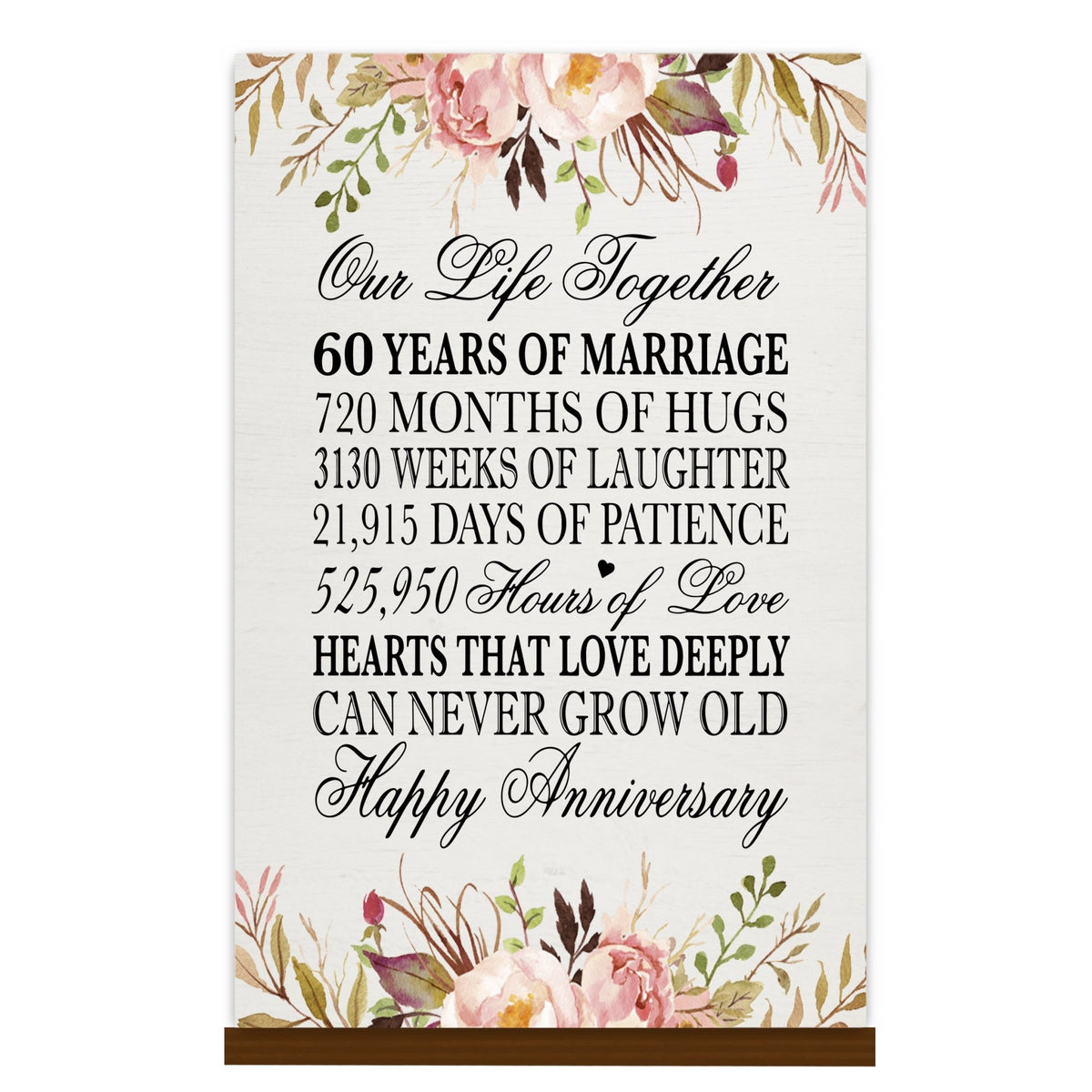 LifeSong Milestones 60th Anniversary Wall Plaque for Couples 60 year gift ideas sixty year anniversary gifts for husband and wife