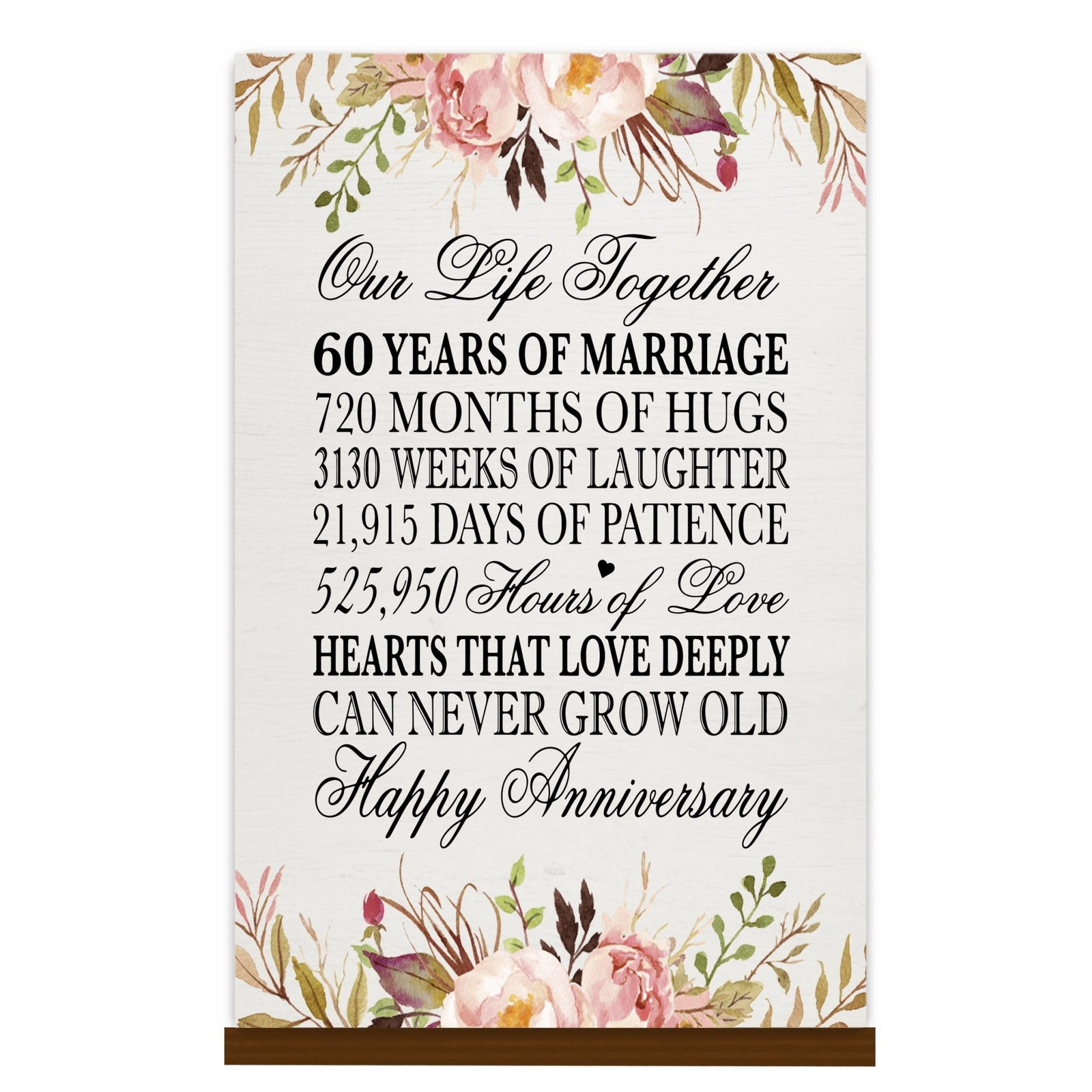 Anniversary Floral Sign with Stand - LifeSong Milestones