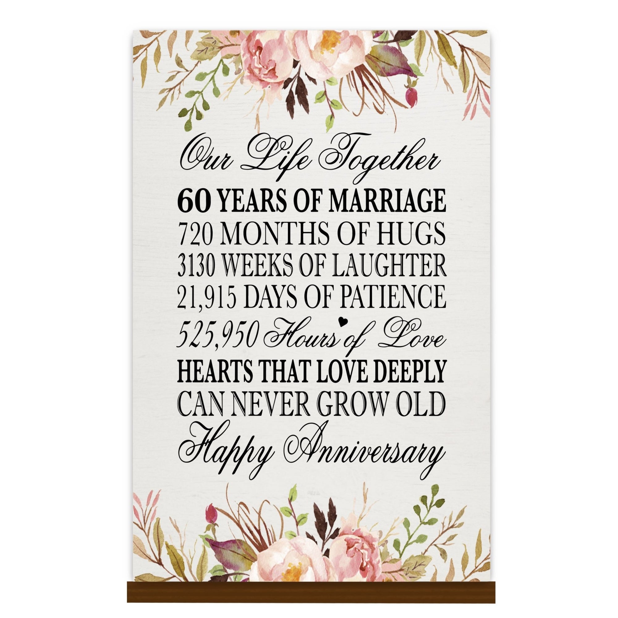 Anniversary Floral Sign with Stand - LifeSong Milestones