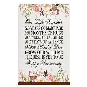 Anniversary Floral Sign with Stand - LifeSong Milestones