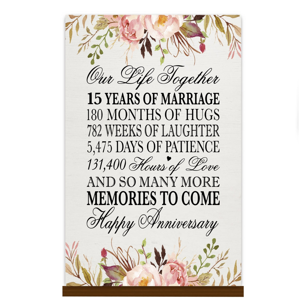 Anniversary Floral Sign with Stand - LifeSong Milestones