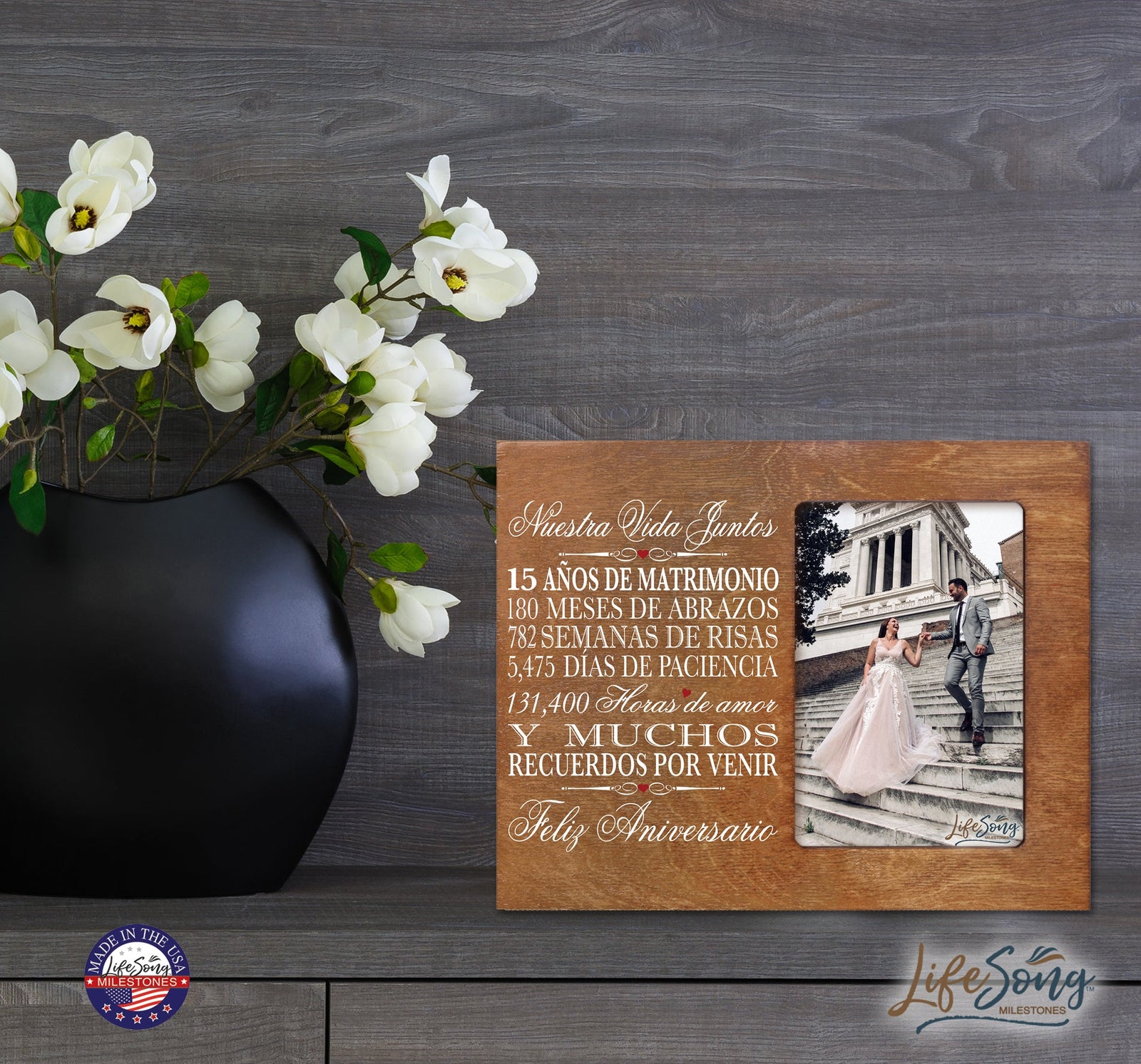 Unique 15th Wedding Anniversary Gift Ideas for Couples – Spanish-themed frame.
