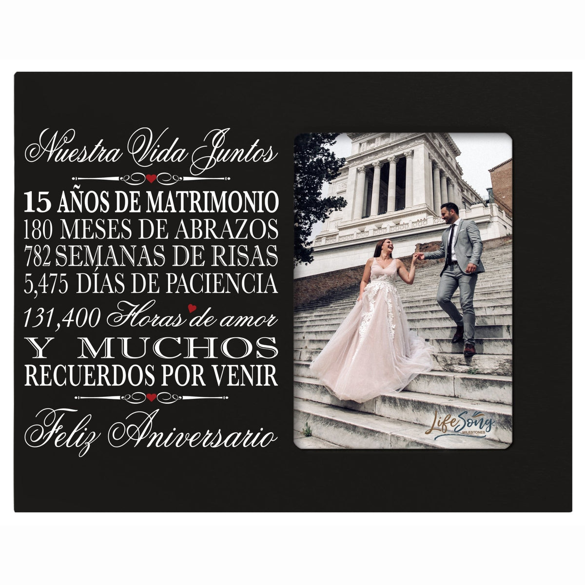 Lifesong Milestones Couples 15th Wedding Anniversary Spanish Picture Frame Gift Ideas
