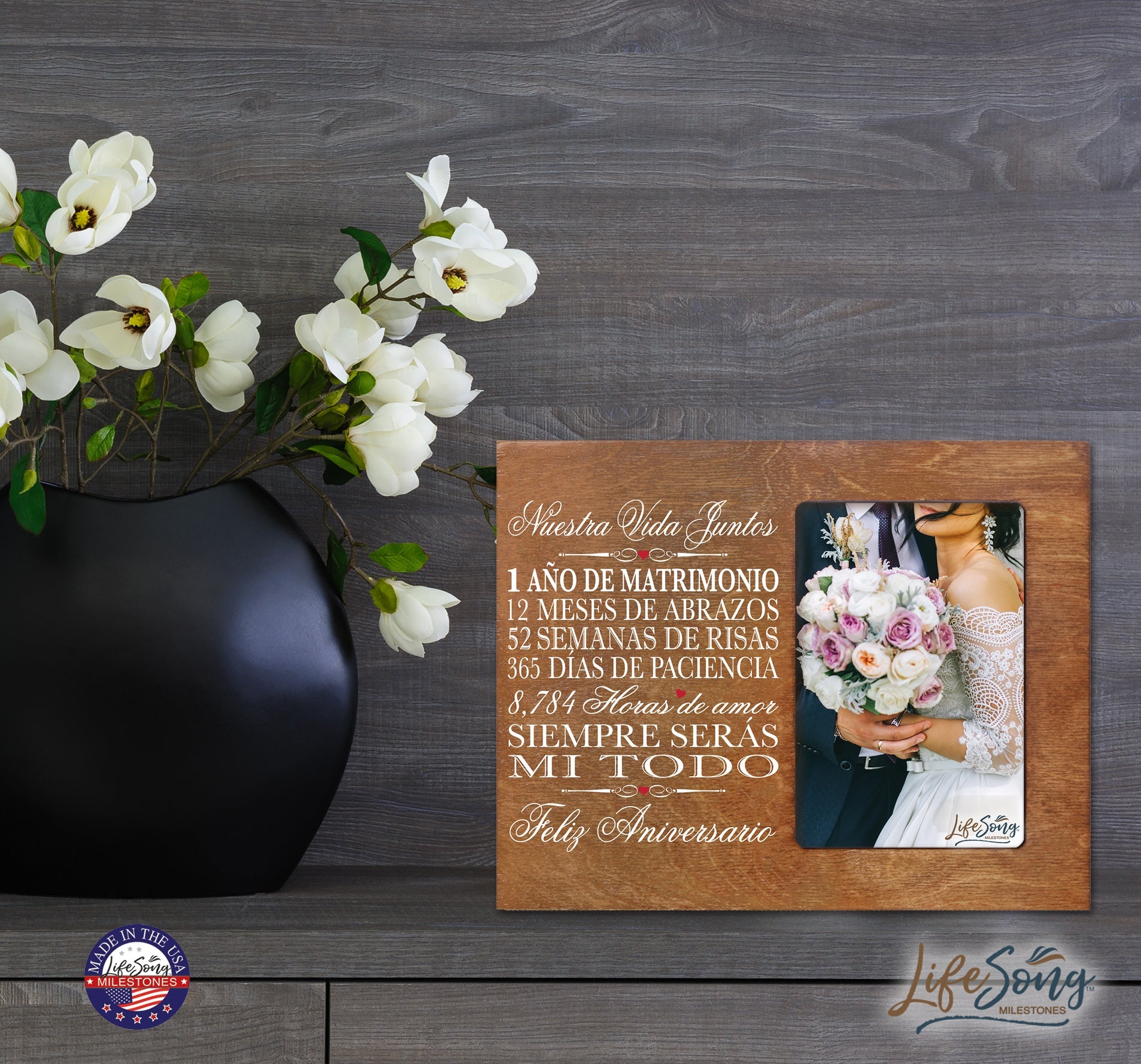 Unique 1st Wedding Anniversary Gift Ideas for Couples – Spanish-themed frame.