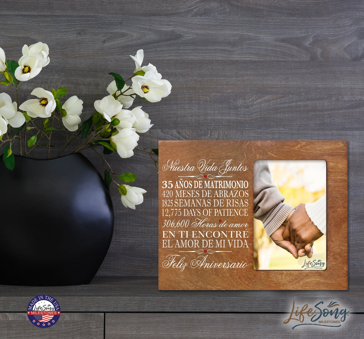 Unique 35th Wedding Anniversary Gift Ideas for Couples – Spanish-themed frame.