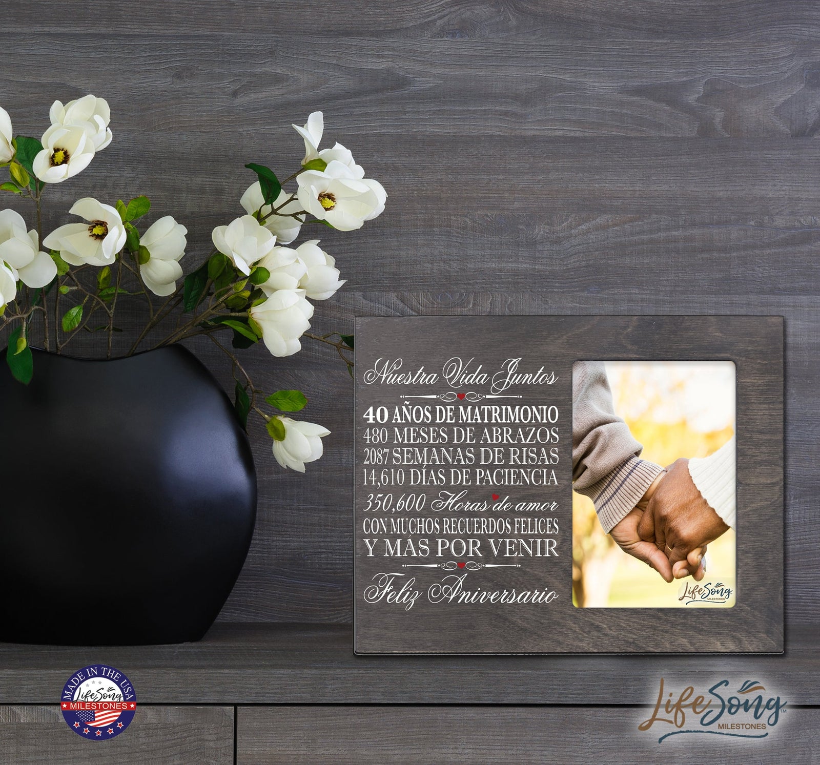 Lifesong Milestones Couples 40th Wedding Anniversary Spanish Picture Frame Gift Ideas