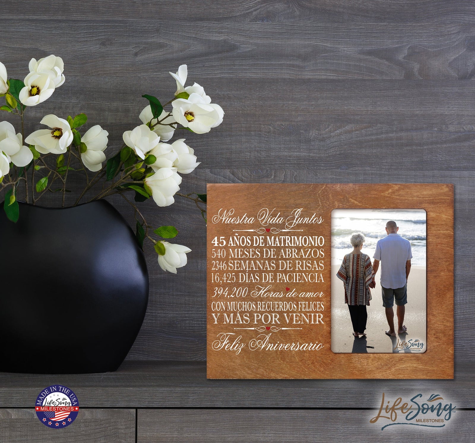 Unique 45th Wedding Anniversary Gift Ideas for Couples – Spanish-themed frame.