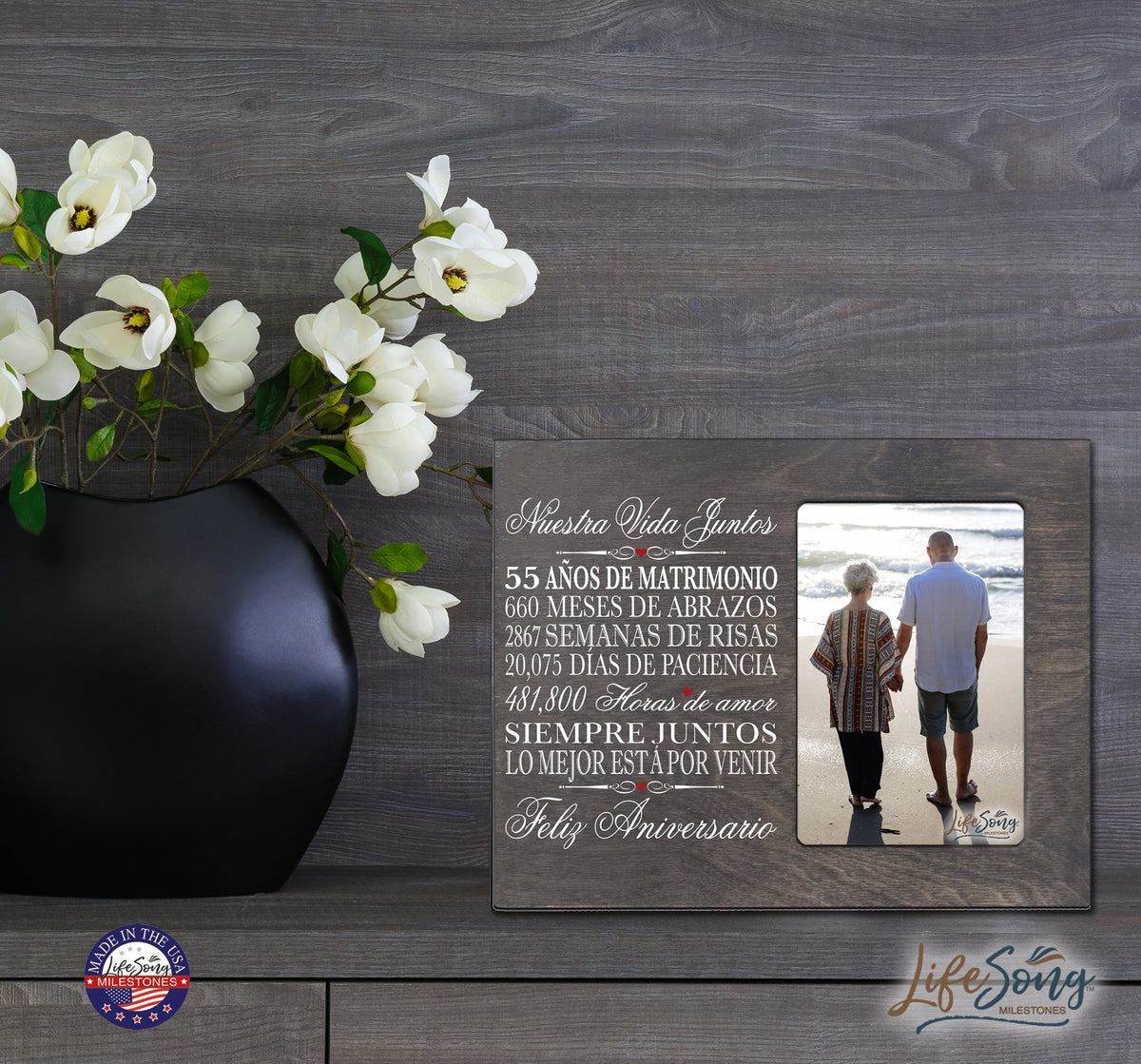 Lifesong Milestones Couples 55th Wedding Anniversary Spanish Picture Frame Gift Ideas