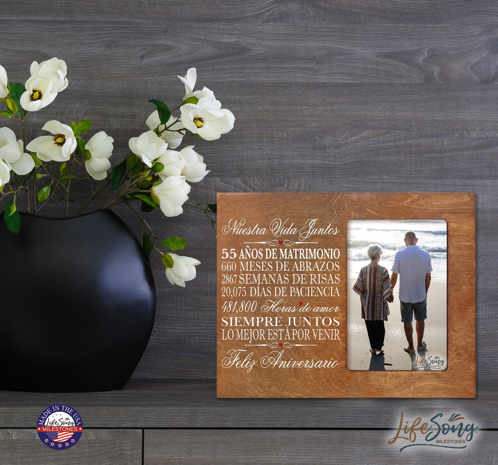 Unique 55th Wedding Anniversary Gift Ideas for Couples – Spanish-themed frame.