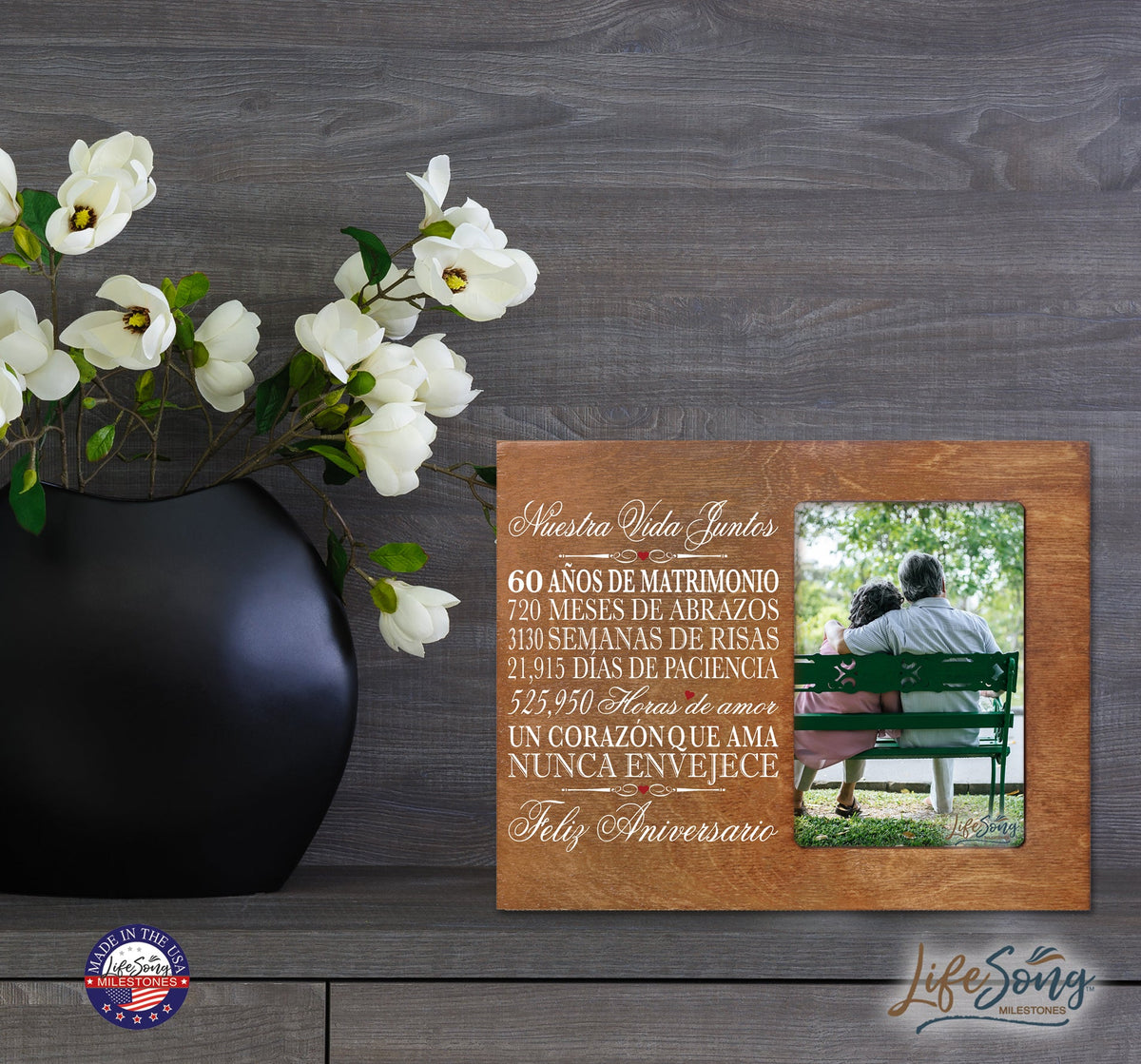 Unique 60th Wedding Anniversary Gift Ideas for Couples – Spanish-themed frame.