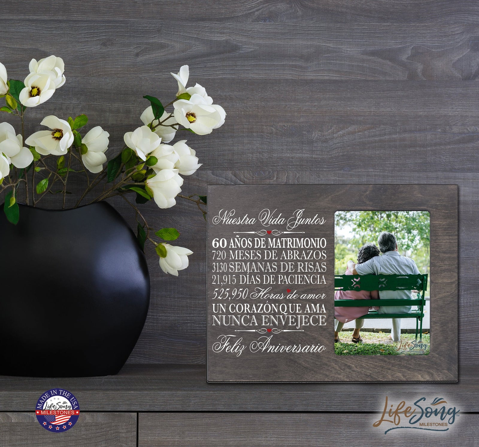 Lifesong Milestones Couples 60th Wedding Anniversary Spanish Picture Frame Gift Ideas