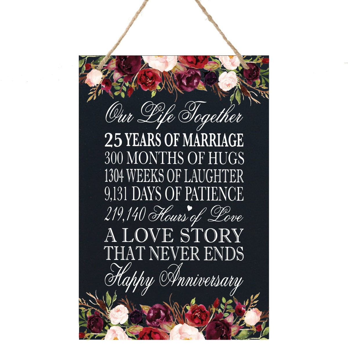 Anniversary Sign with Rope for Hanging - LifeSong Milestones