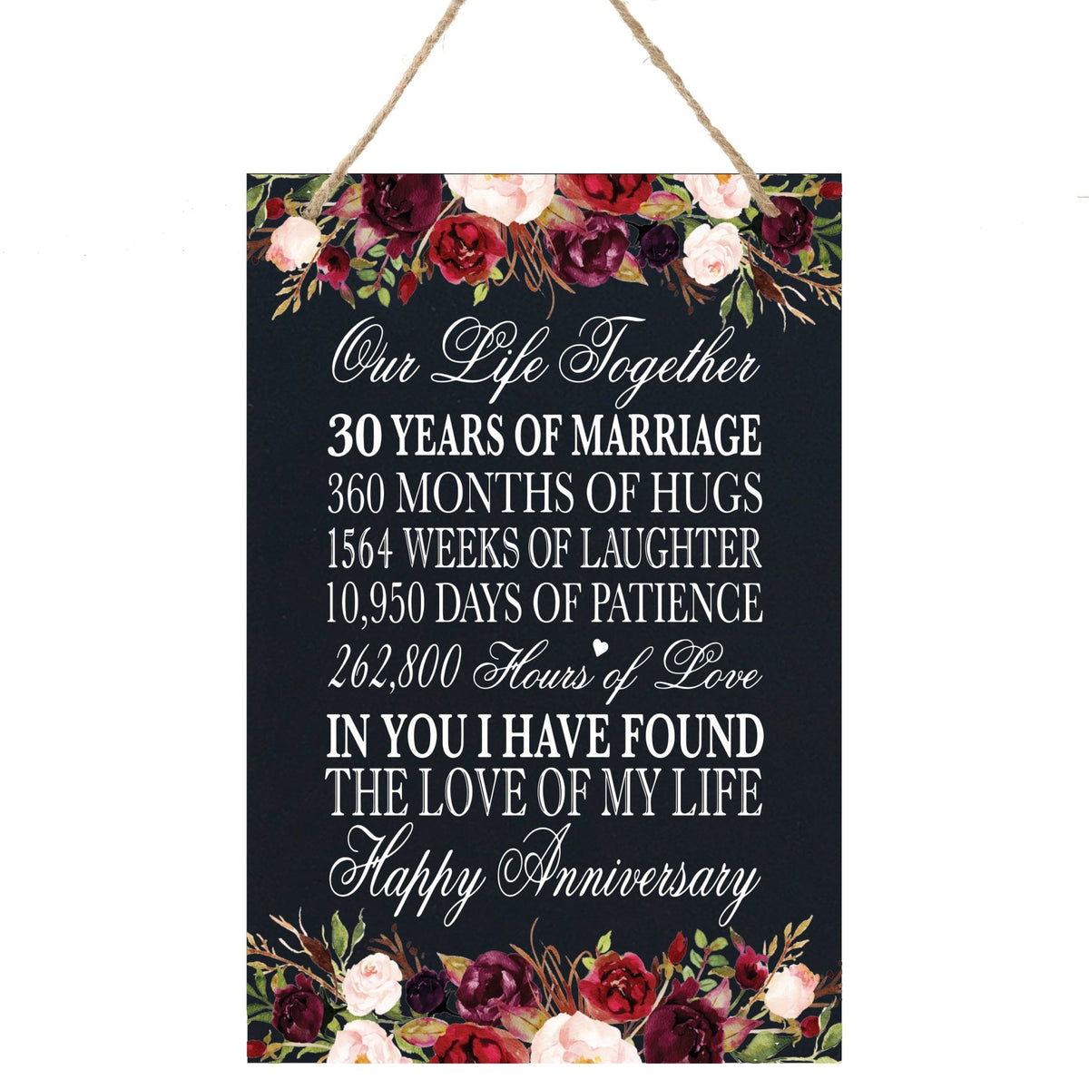 Anniversary Sign with Rope for Hanging - LifeSong Milestones