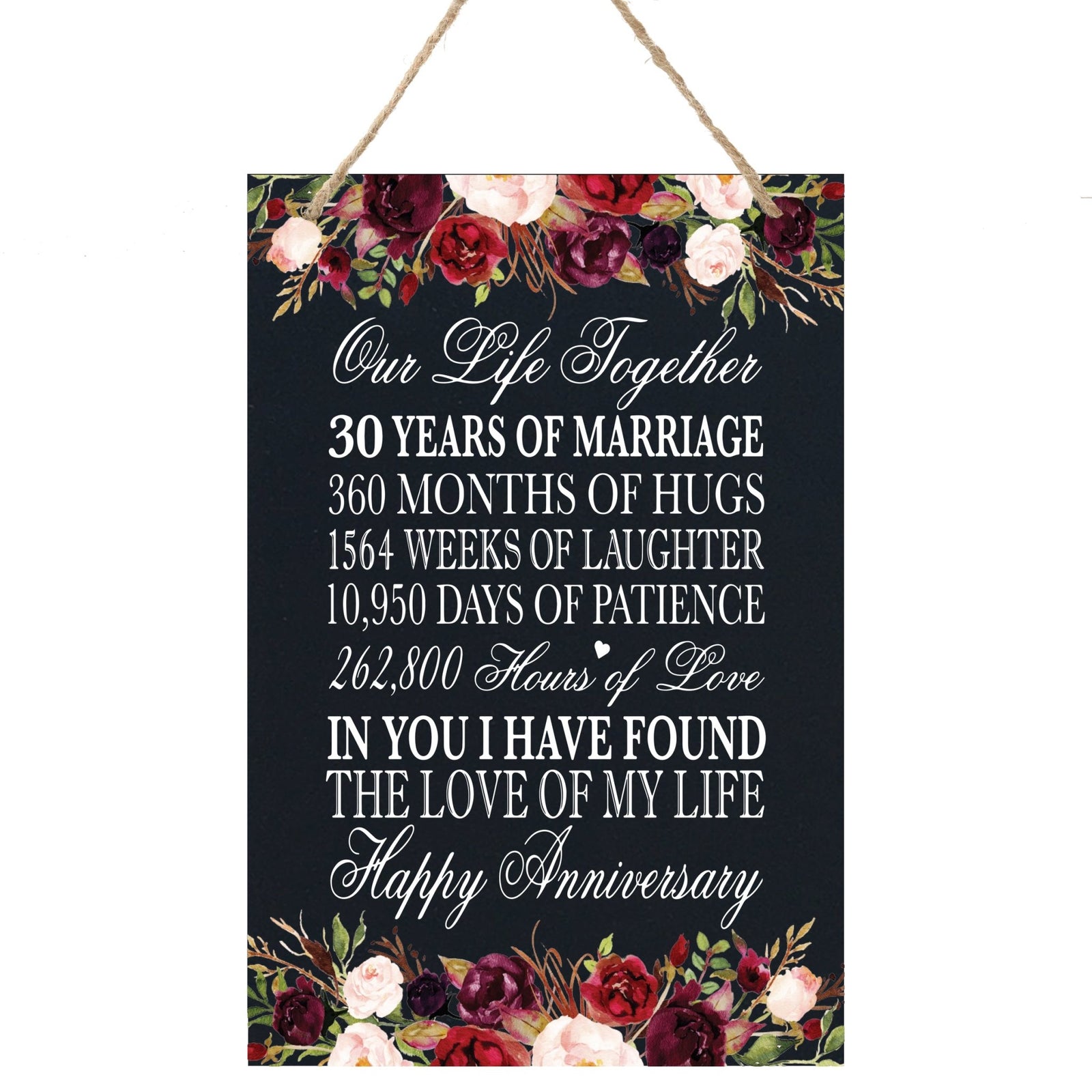 Anniversary Sign with Rope for Hanging - LifeSong Milestones