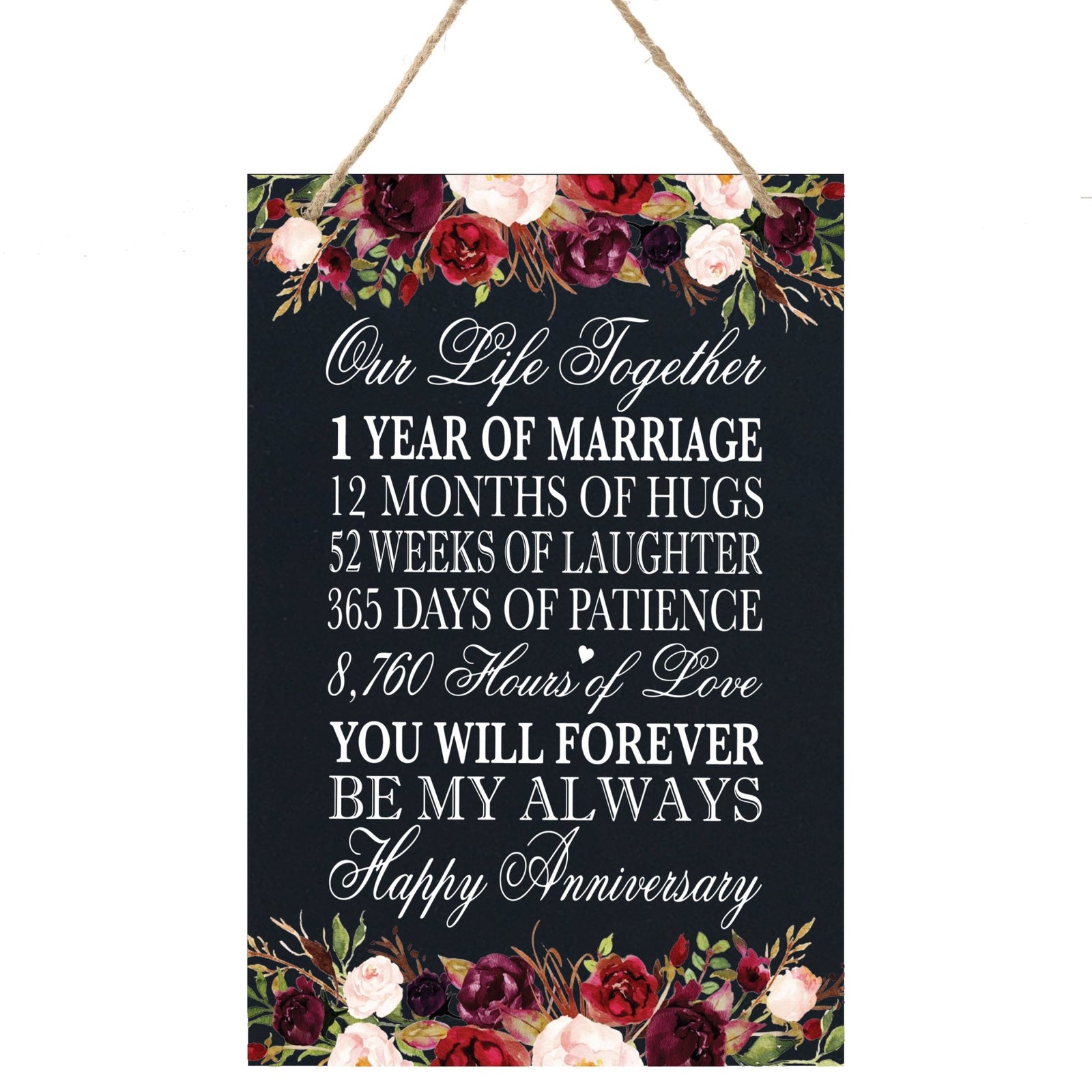 Anniversary Sign with Rope for Hanging - LifeSong Milestones