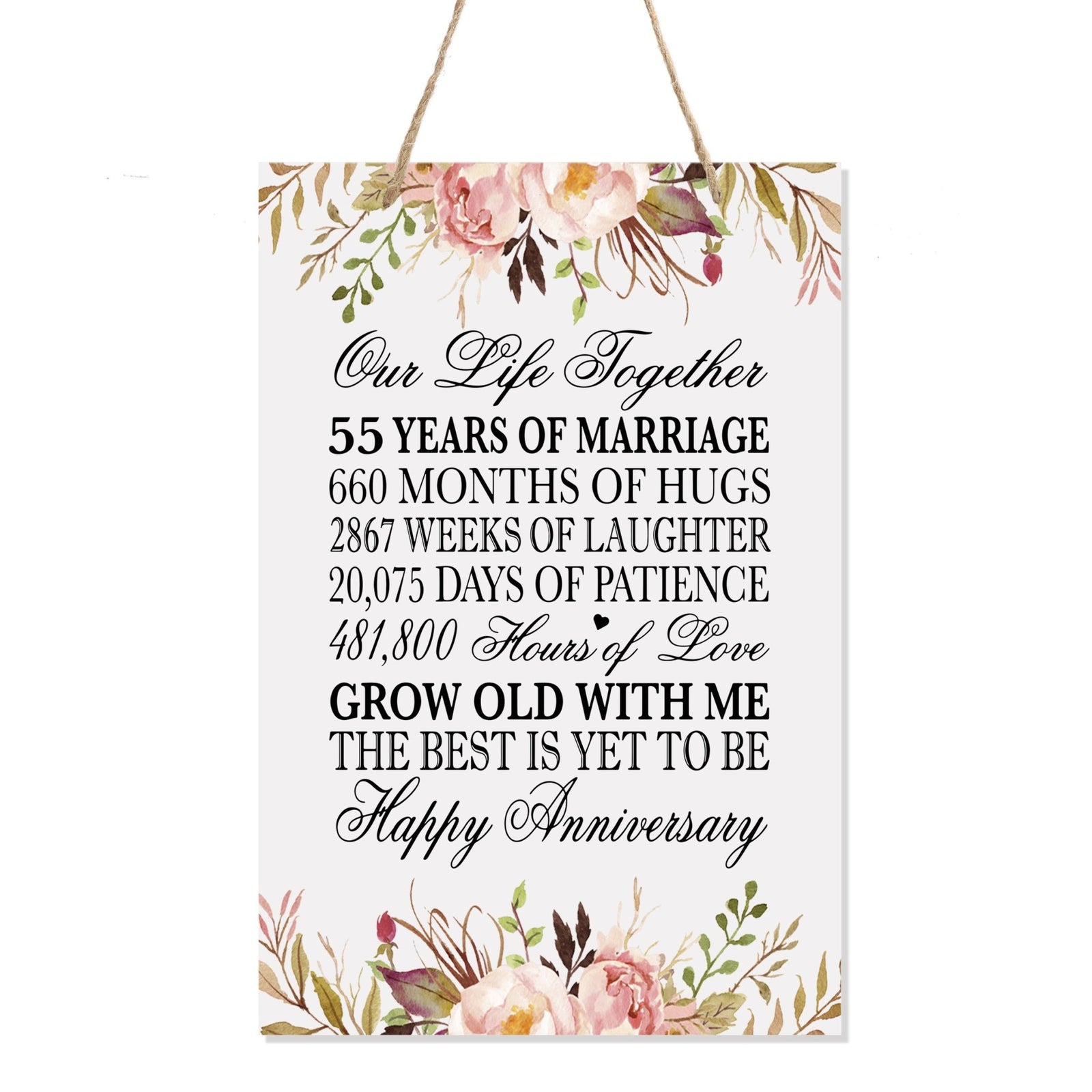 Anniversary Sign with Rope for Hanging - LifeSong Milestones